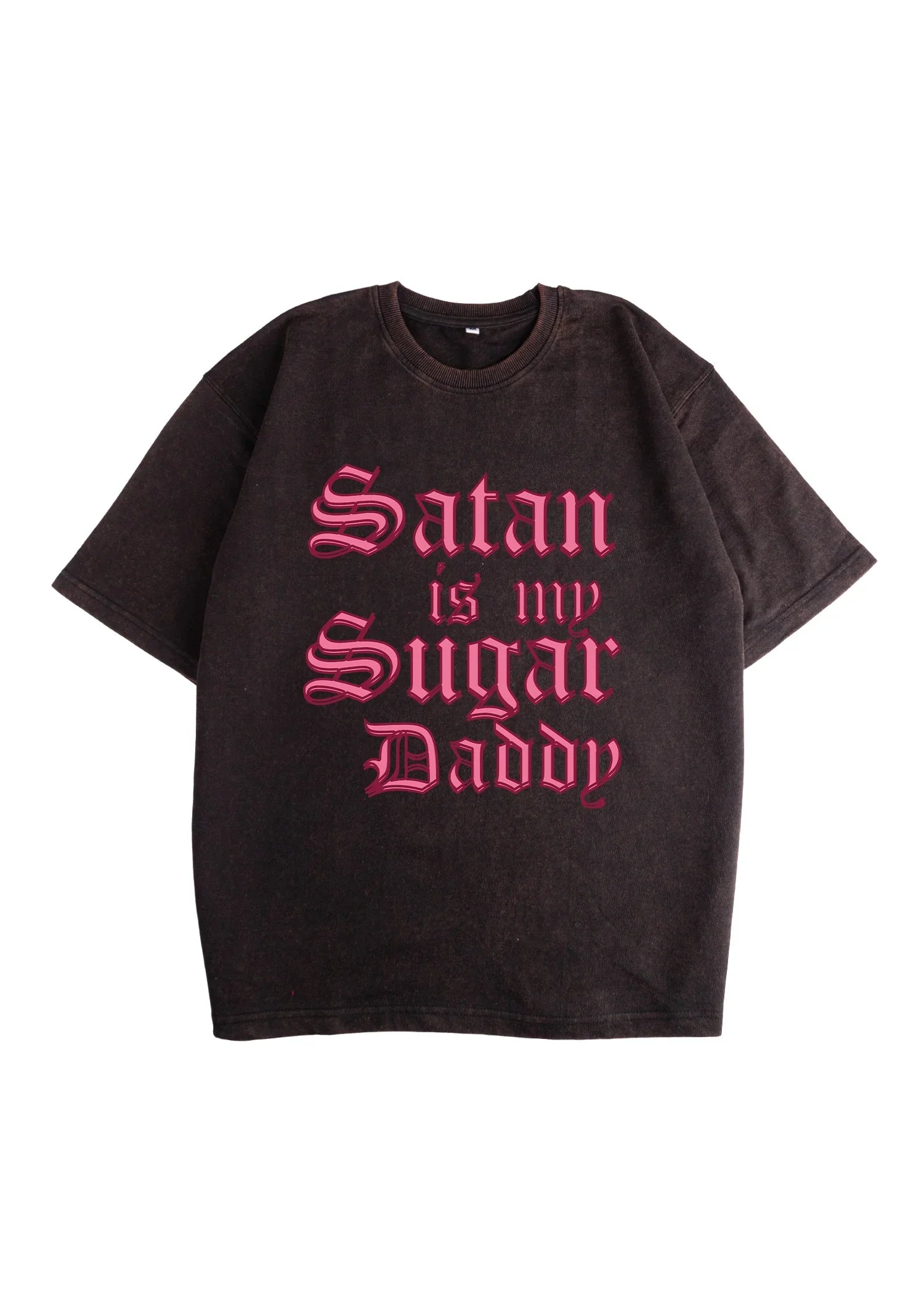 Satan Acid Wash Oversized T-Shirt - Bellbum