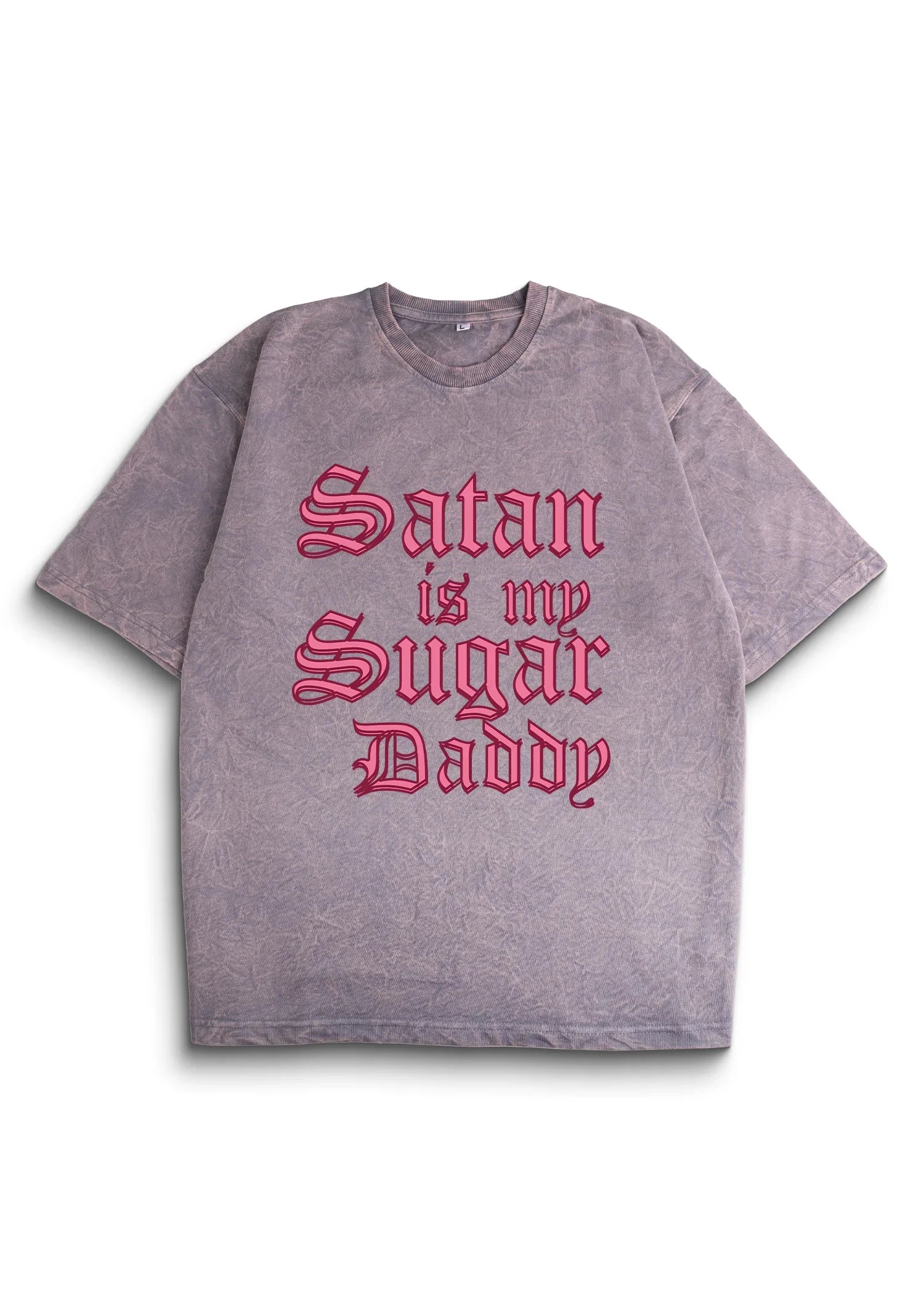 Satan Acid Wash Oversized T-Shirt - Bellbum