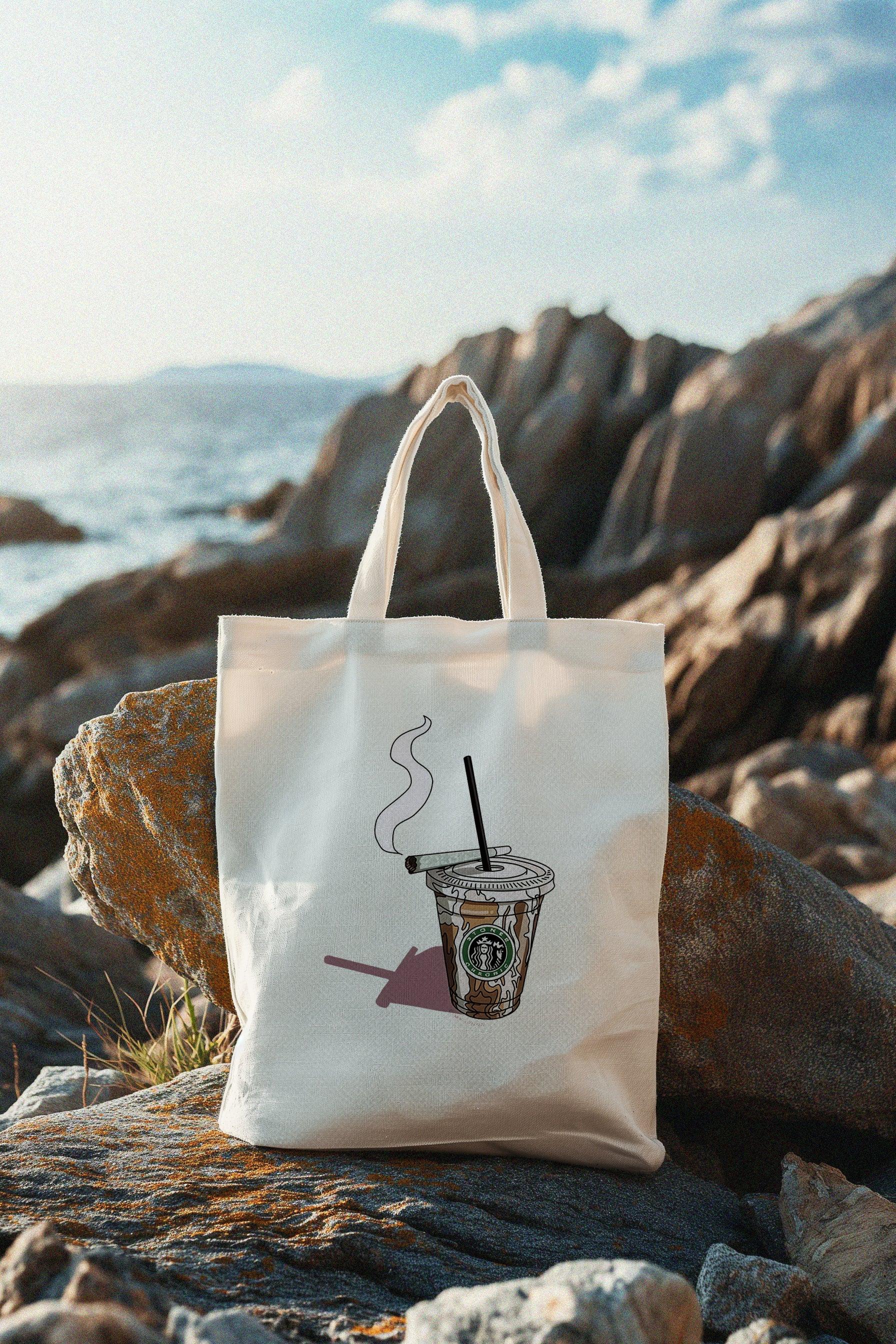 Trendy Canvas Tote Bag - Coffee & Chill Design by Bellbum - Bellbum