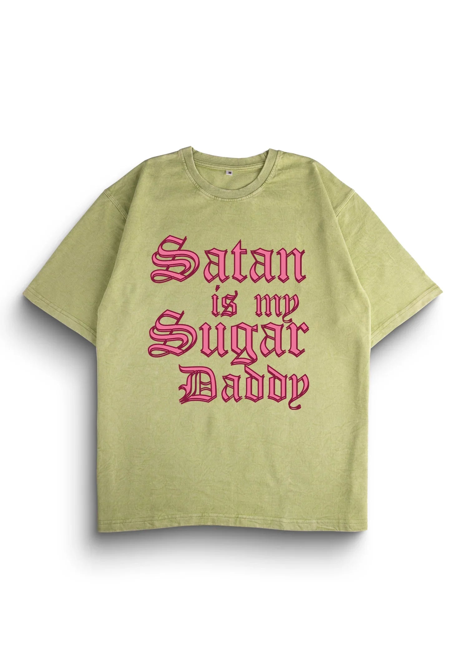 Satan Acid Wash Oversized T-Shirt - Bellbum
