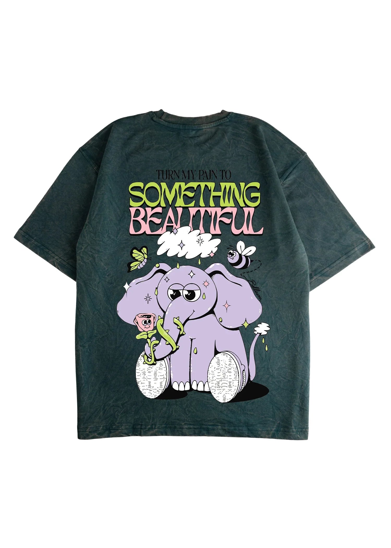 Something beautiful Acid Wash Oversized T-Shirt - Bellbum