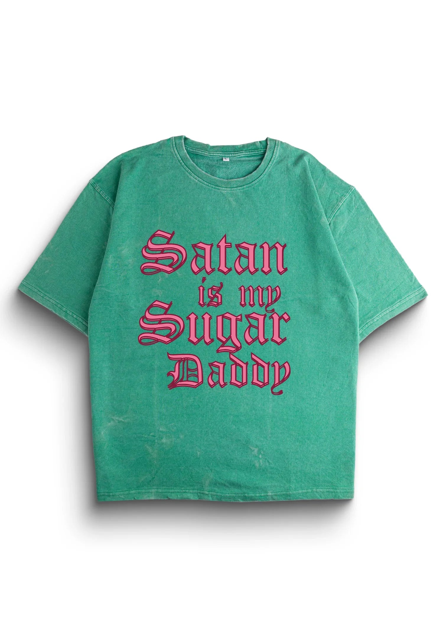 Satan Acid Wash Oversized T-Shirt - Bellbum