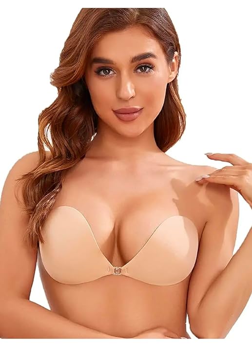Bellbum Women's & Girl's Strapless Push Up Wire Free Stick On Invisible Bra (Free-Size)