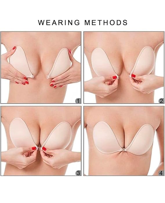 Bellbum Women's & Girl's Strapless Push Up Wire Free Stick On Invisible Bra (Free-Size)