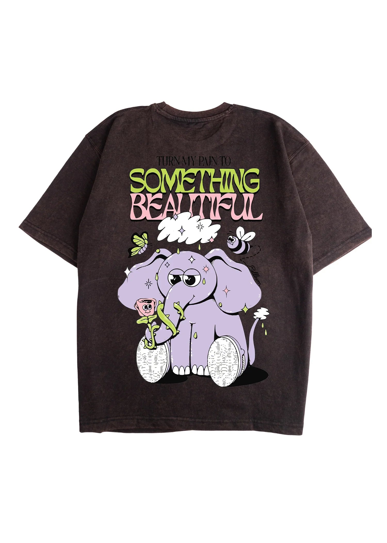 Something beautiful Acid Wash Oversized T-Shirt - Bellbum