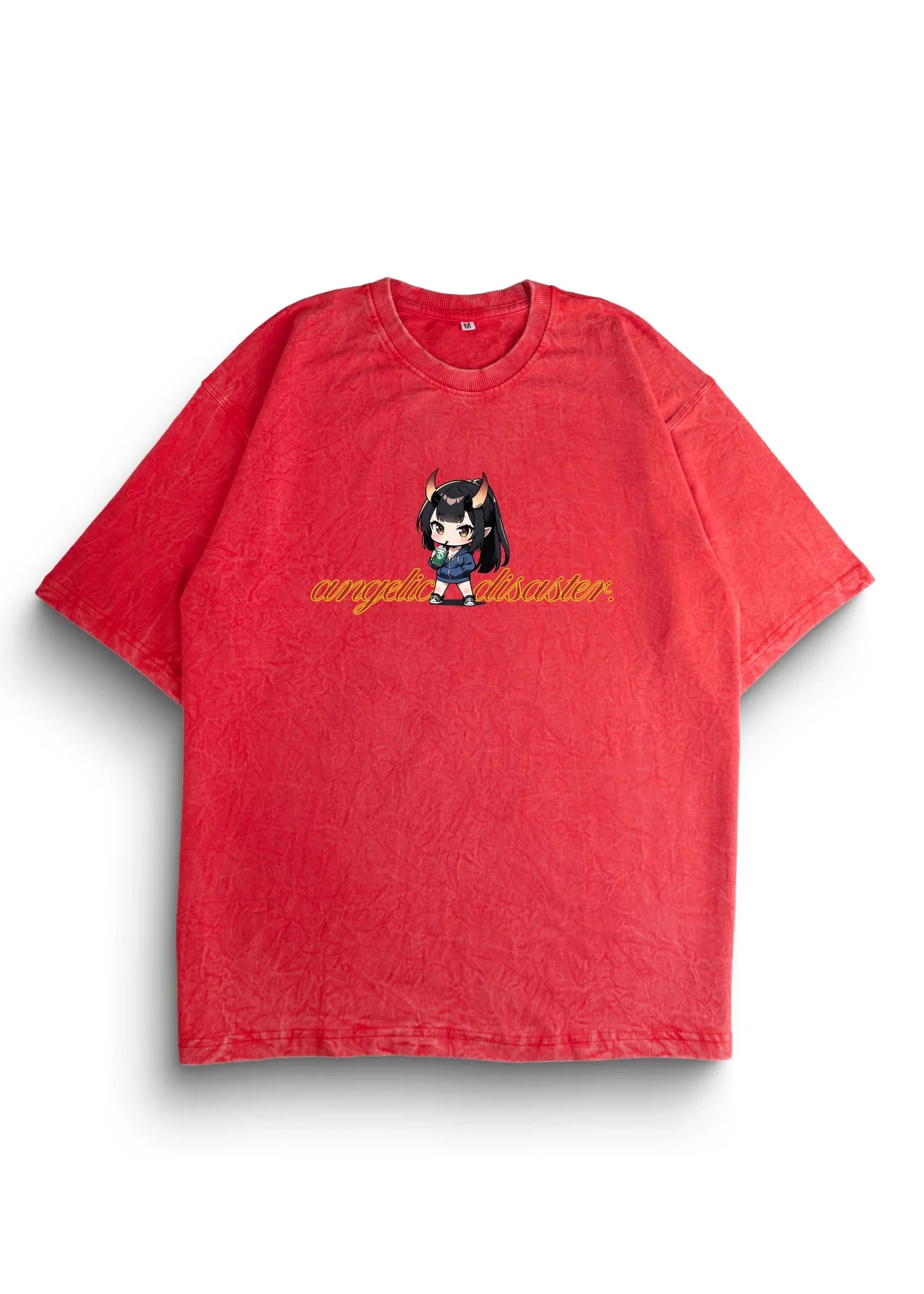 Angelic disaster Acid Wash Oversized T-Shirt - Bellbum