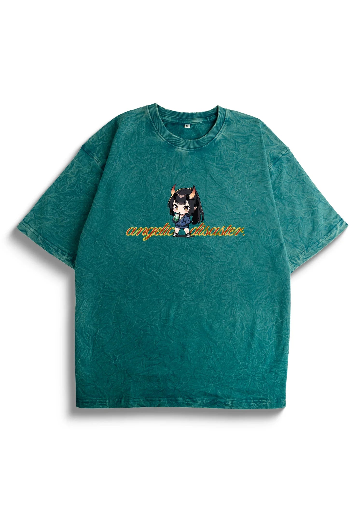 Angelic disaster Acid Wash Oversized T-Shirt - Bellbum