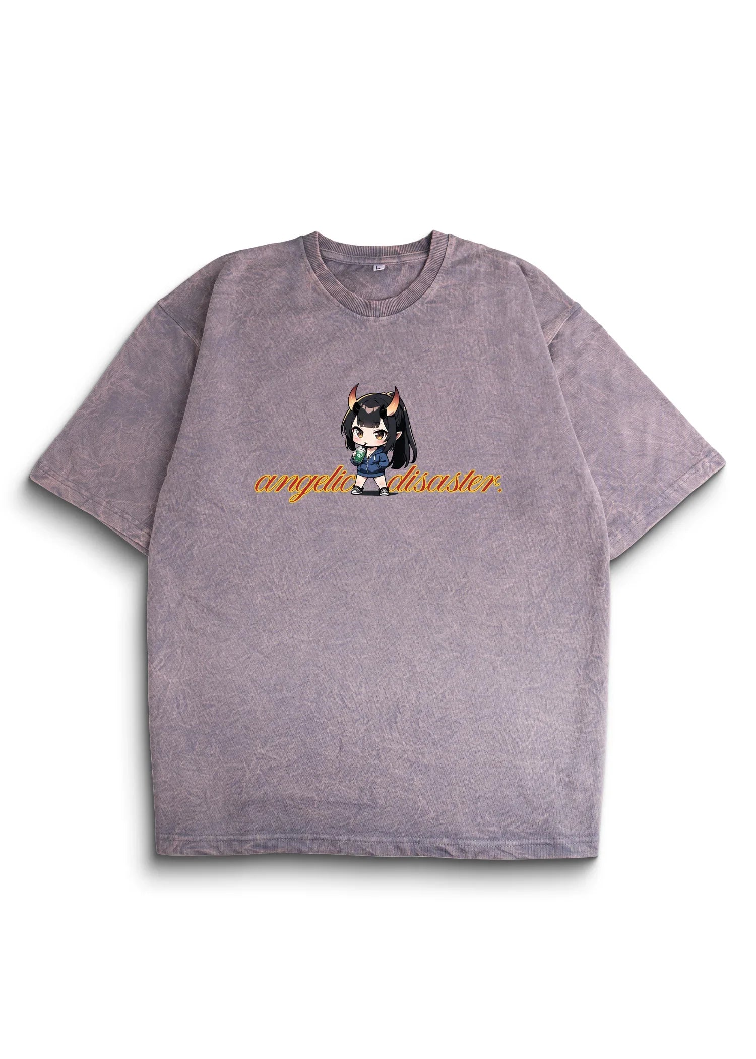 Angelic disaster Acid Wash Oversized T-Shirt - Bellbum