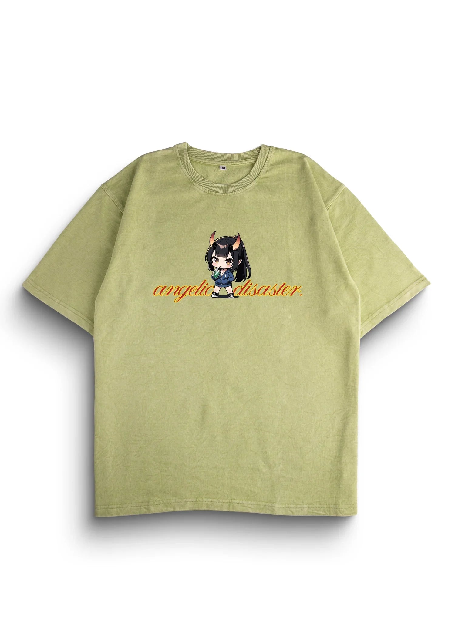 Angelic disaster Acid Wash Oversized T-Shirt - Bellbum