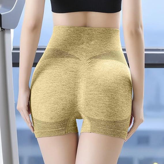 Bellbum Yoga Shorts Mustard Spandex - Bellbum