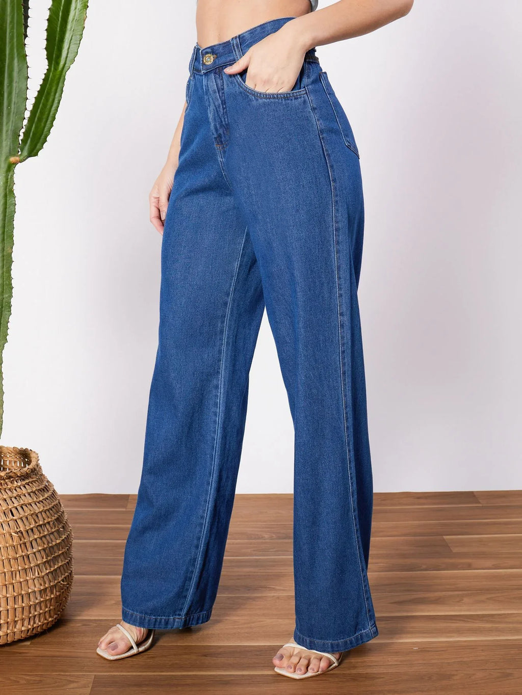 Bellbum Wide Leg Jeans Dark Blue Denim - Bellbum