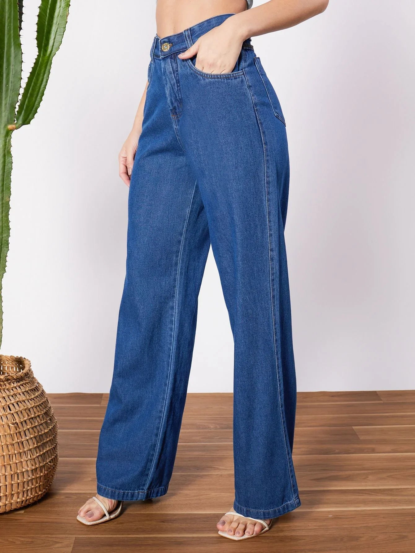 Bellbum Wide Leg Jeans Dark Blue Denim - Bellbum