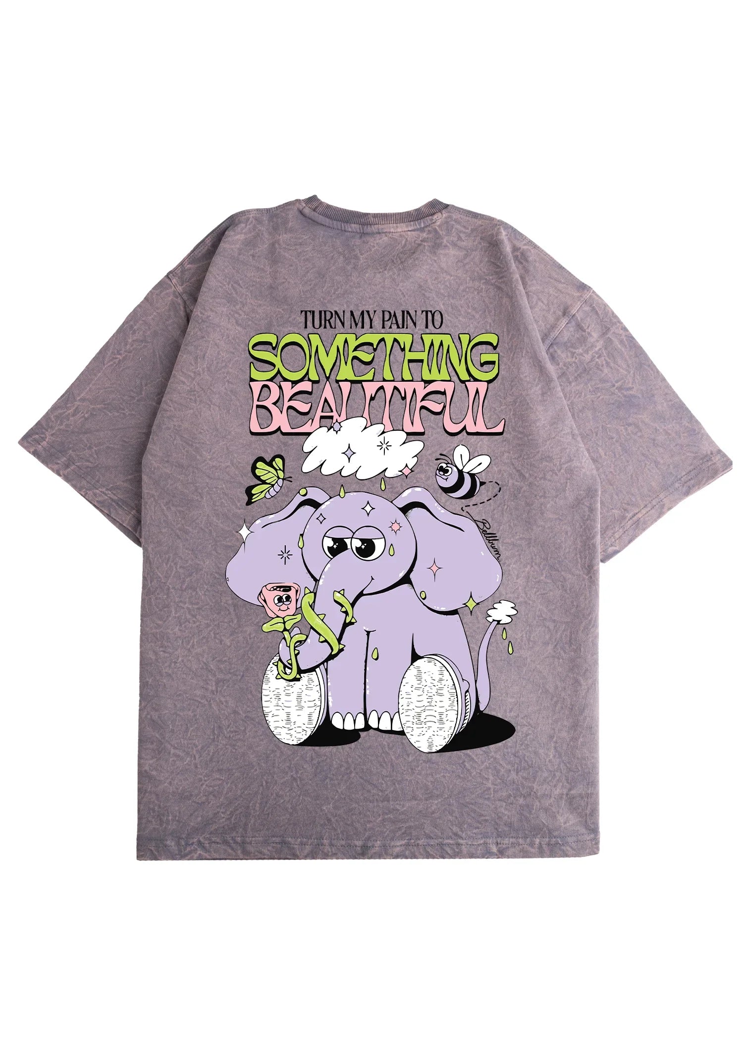 Something beautiful Acid Wash Oversized T-Shirt - Bellbum