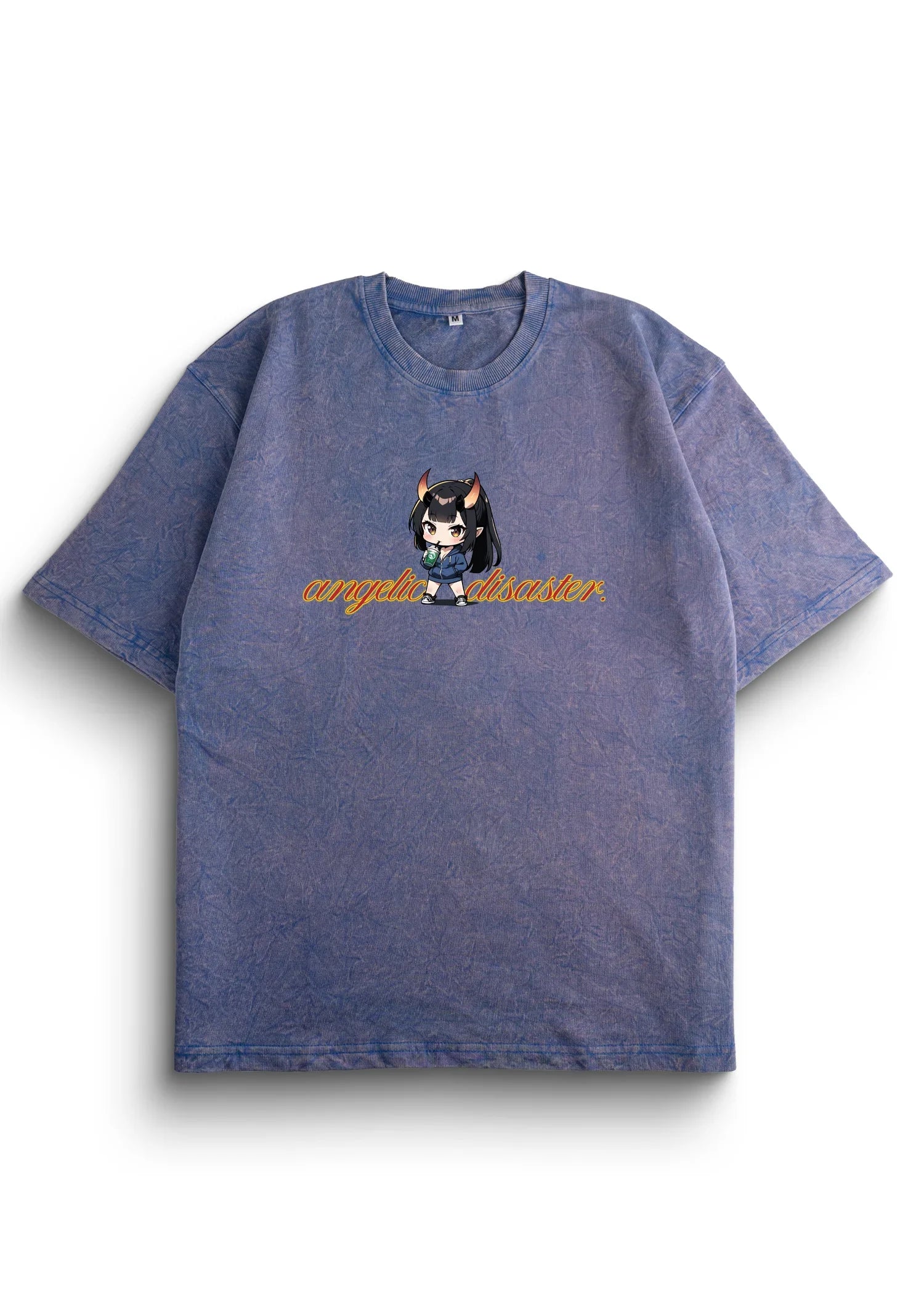Angelic disaster Acid Wash Oversized T-Shirt - Bellbum