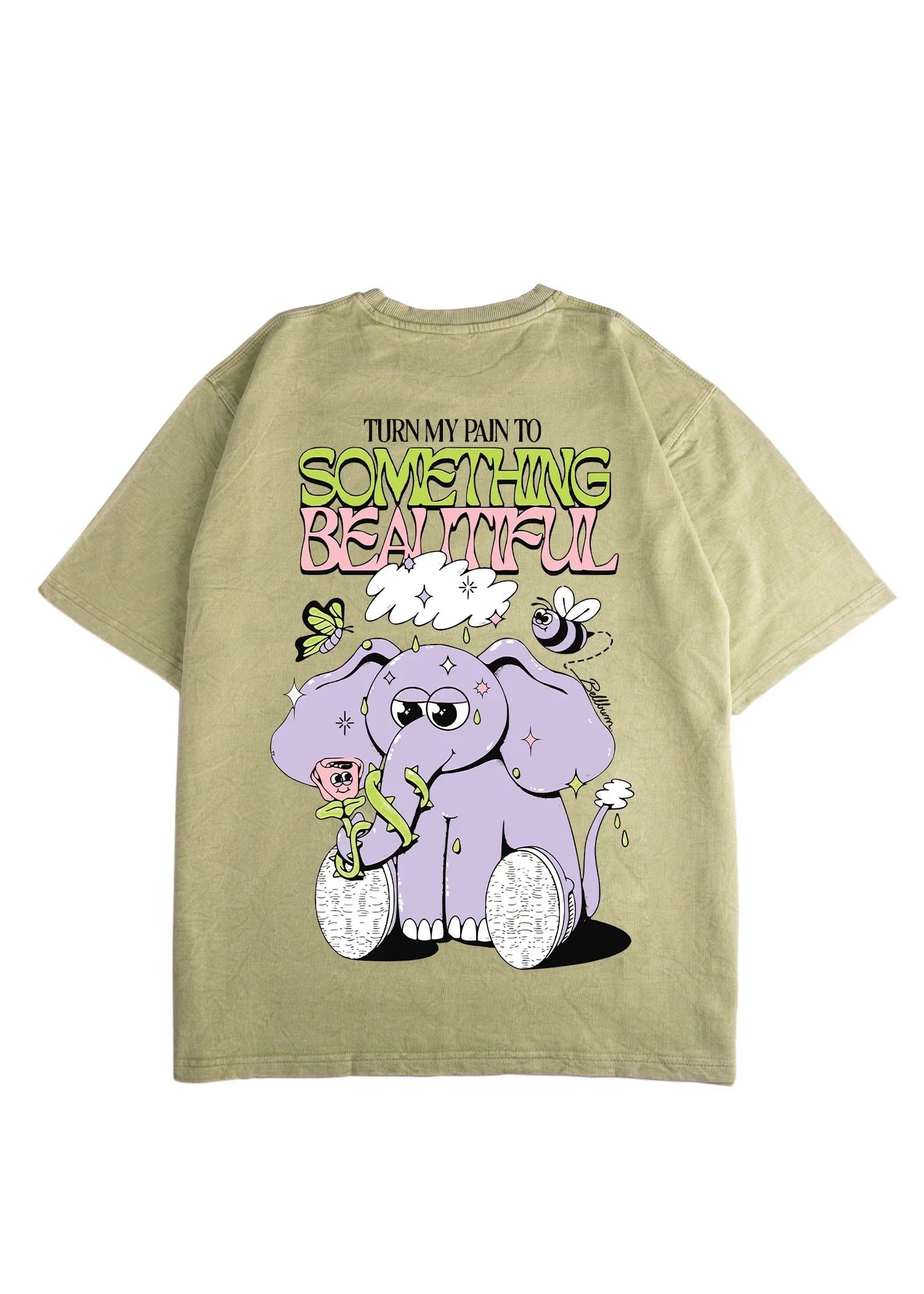 Something beautiful Acid Wash Oversized T-Shirt - Bellbum