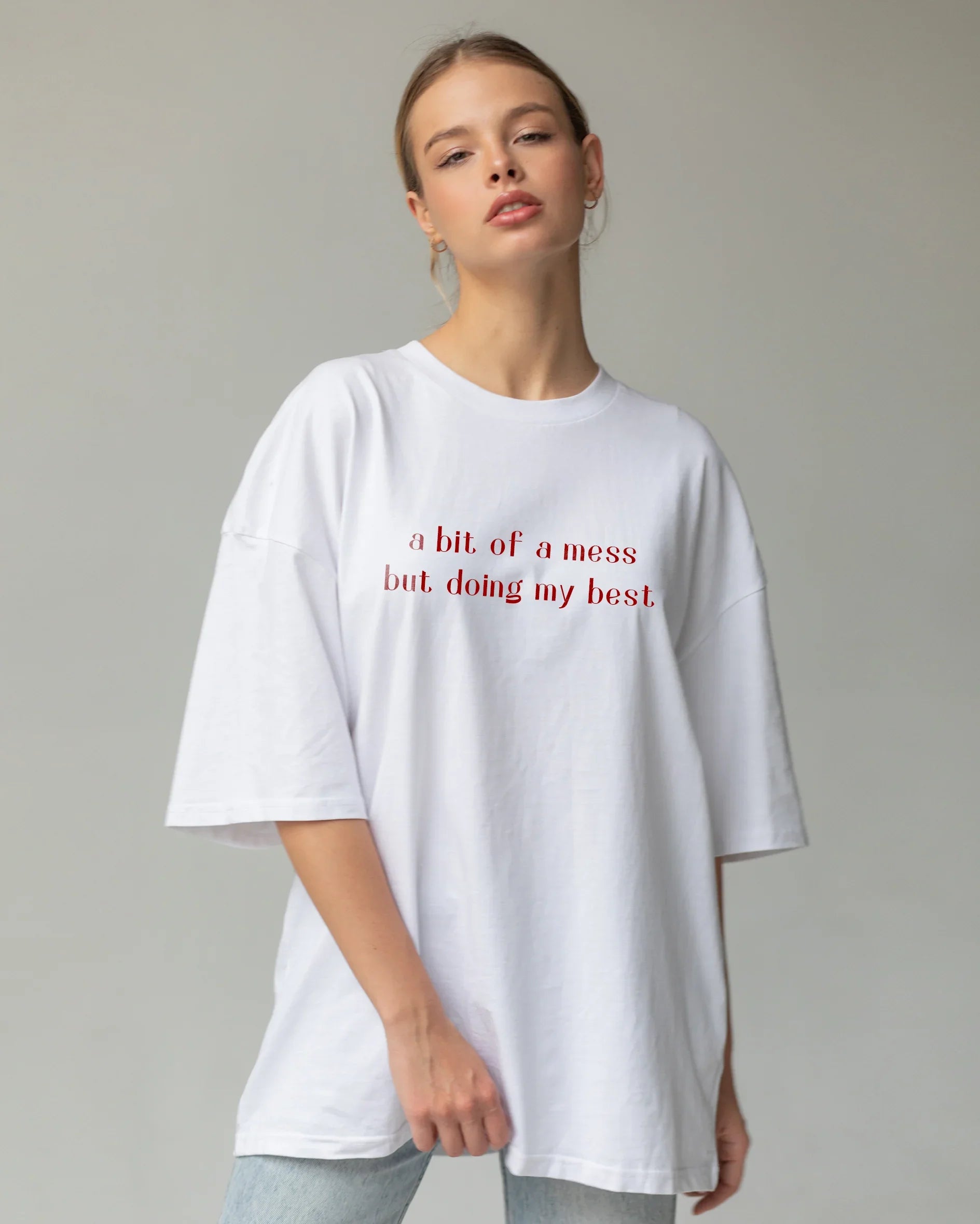 A bit of mess Unisex t-shirt oversized t-shirt - Bellbum