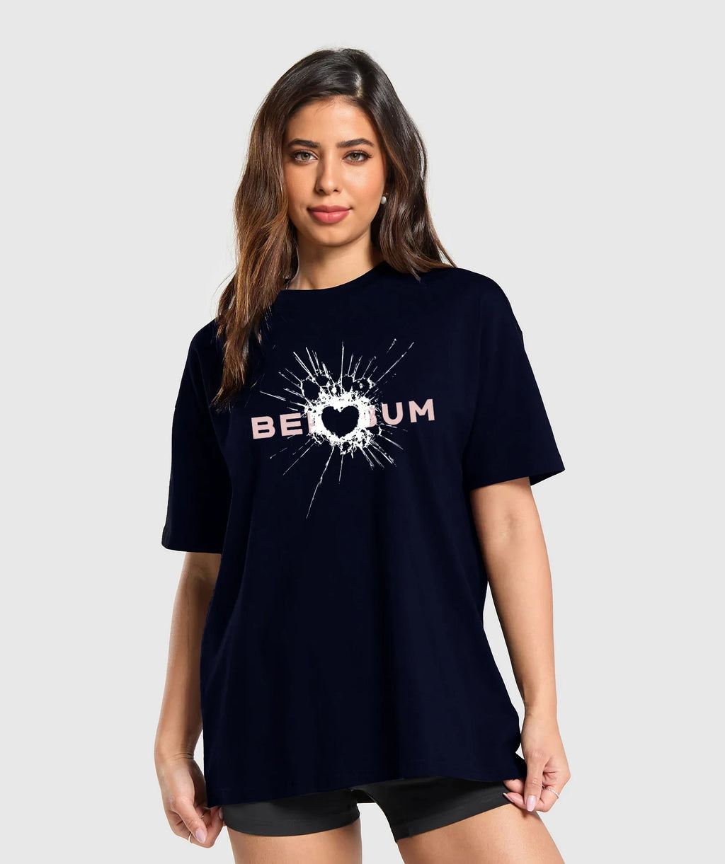 Bellbum Originals Oversized Tee | Beige Unisex Cotton Streetwear - Bellbum