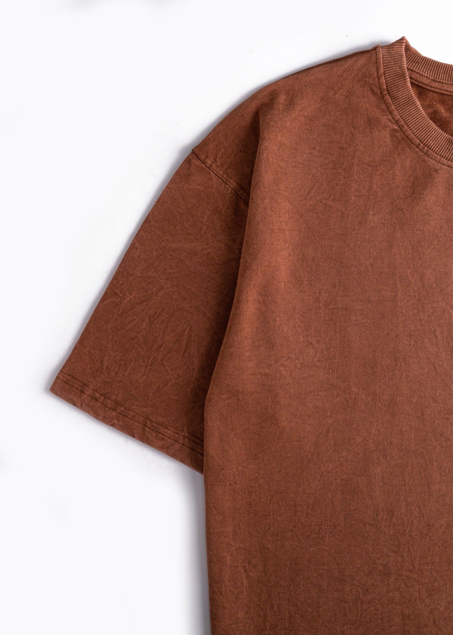 Cocoa Dust Acid Wash Oversized T-Shirt - Bellbum