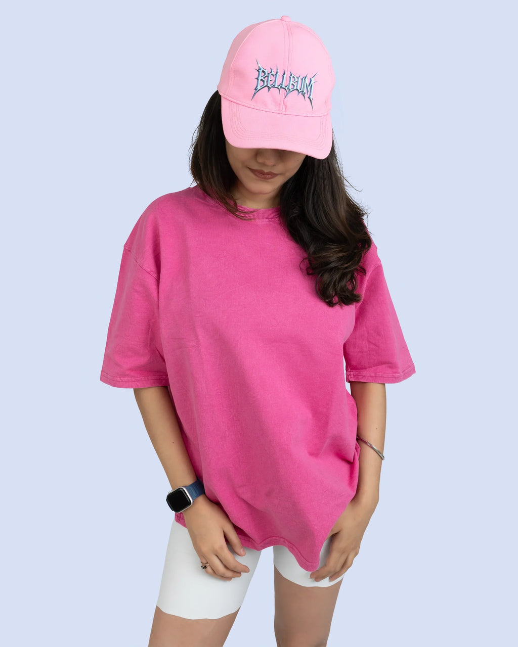 Bellbum Unisex Pink Baseball Cap – Gothic Logo Embroidered Streetwear Hat