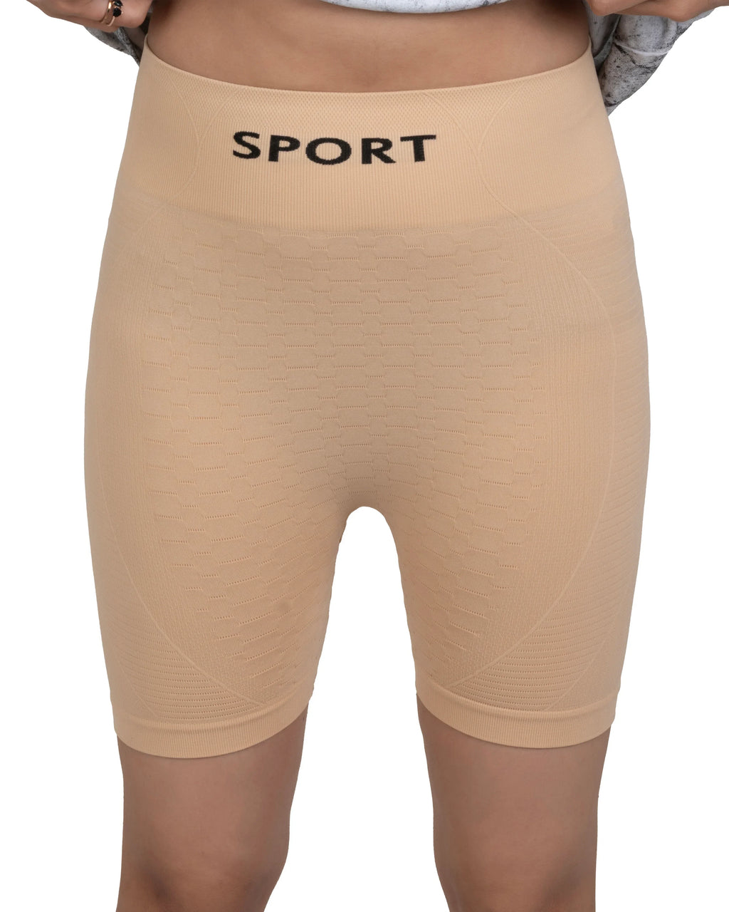 Bellbum Nude Seamless Yoga Shorts – High-Waist Body-Hugging Spandex
