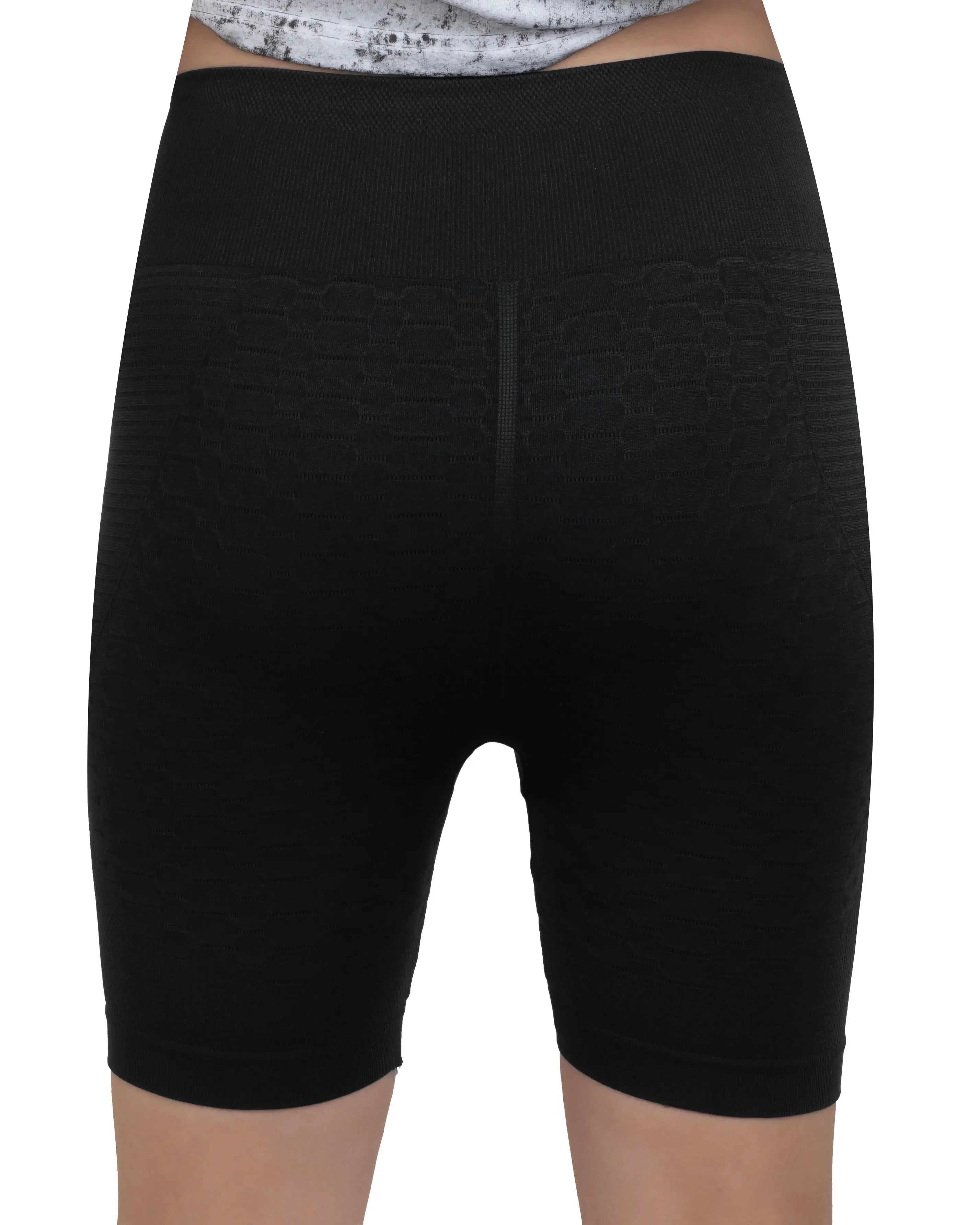 Bellbum Black Seamless Yoga Shorts – High-Waist Body-Hugging Spandex