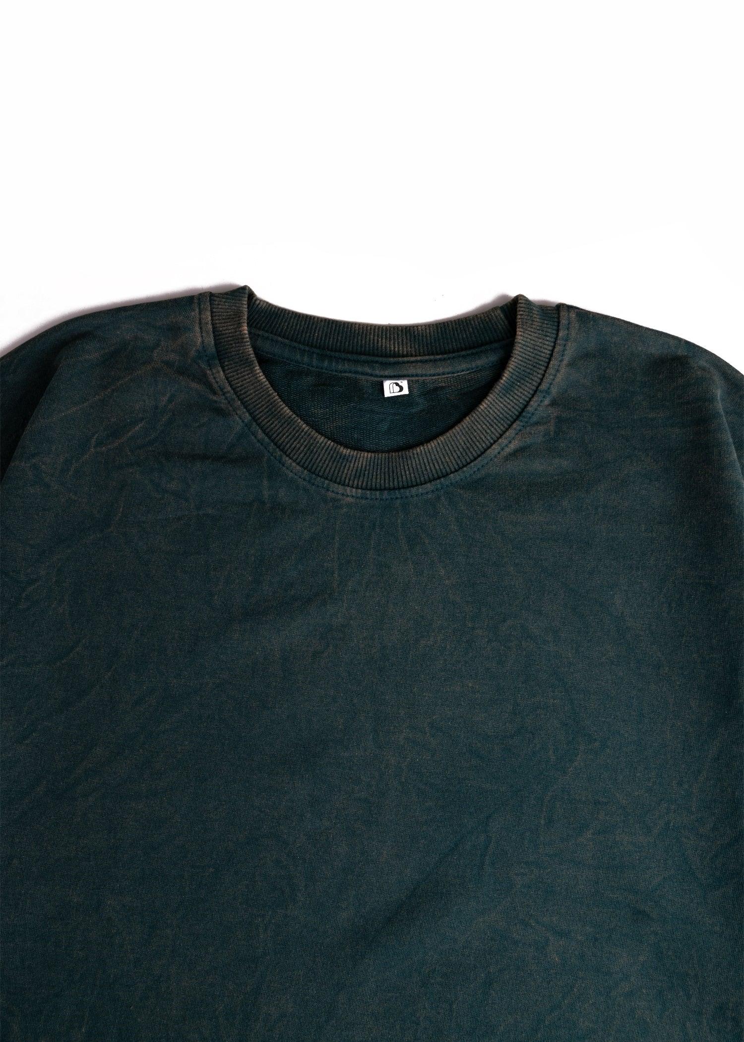 Dusk Olive Acid Wash Oversized T-Shirt - Bellbum