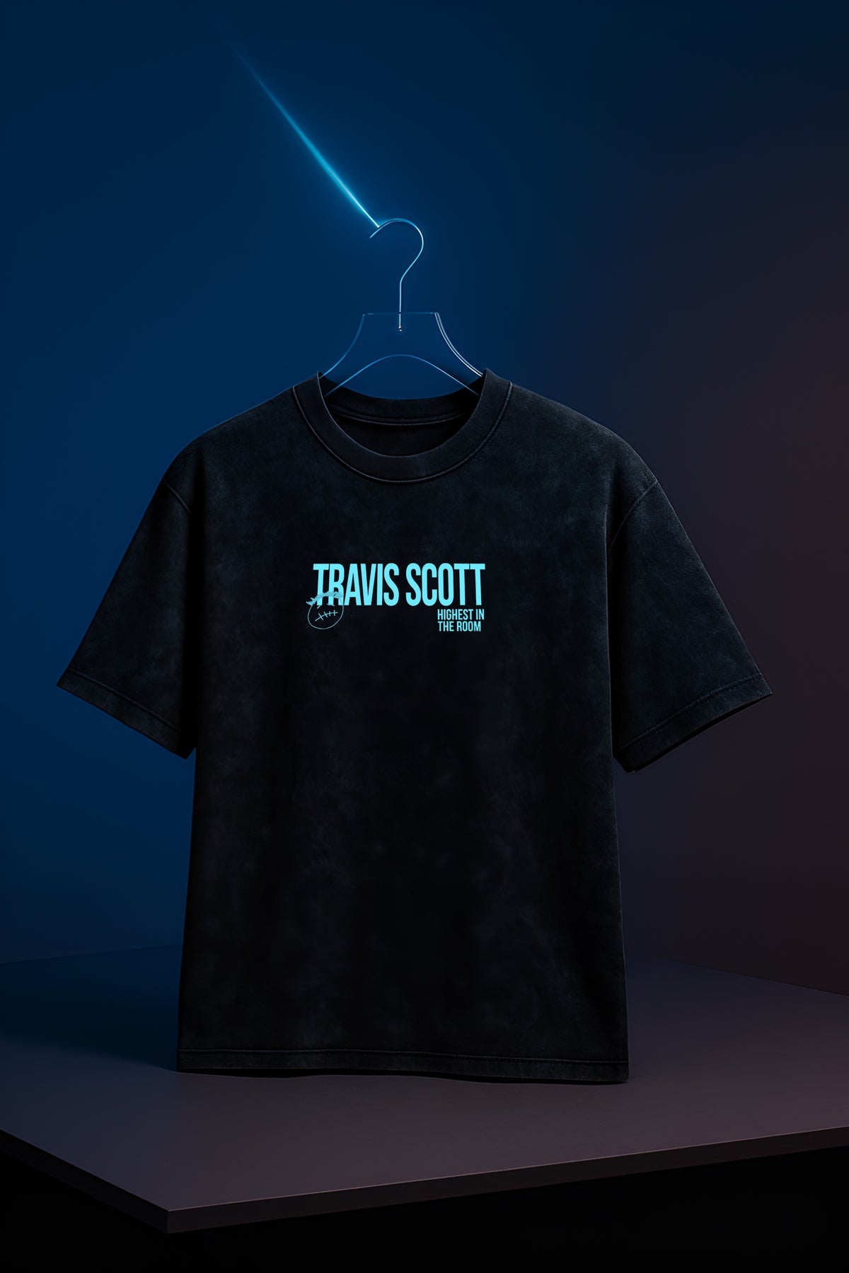 Travis Scott “Highest in the Room” Black Acid Wash Oversized Graphic T-Shirt