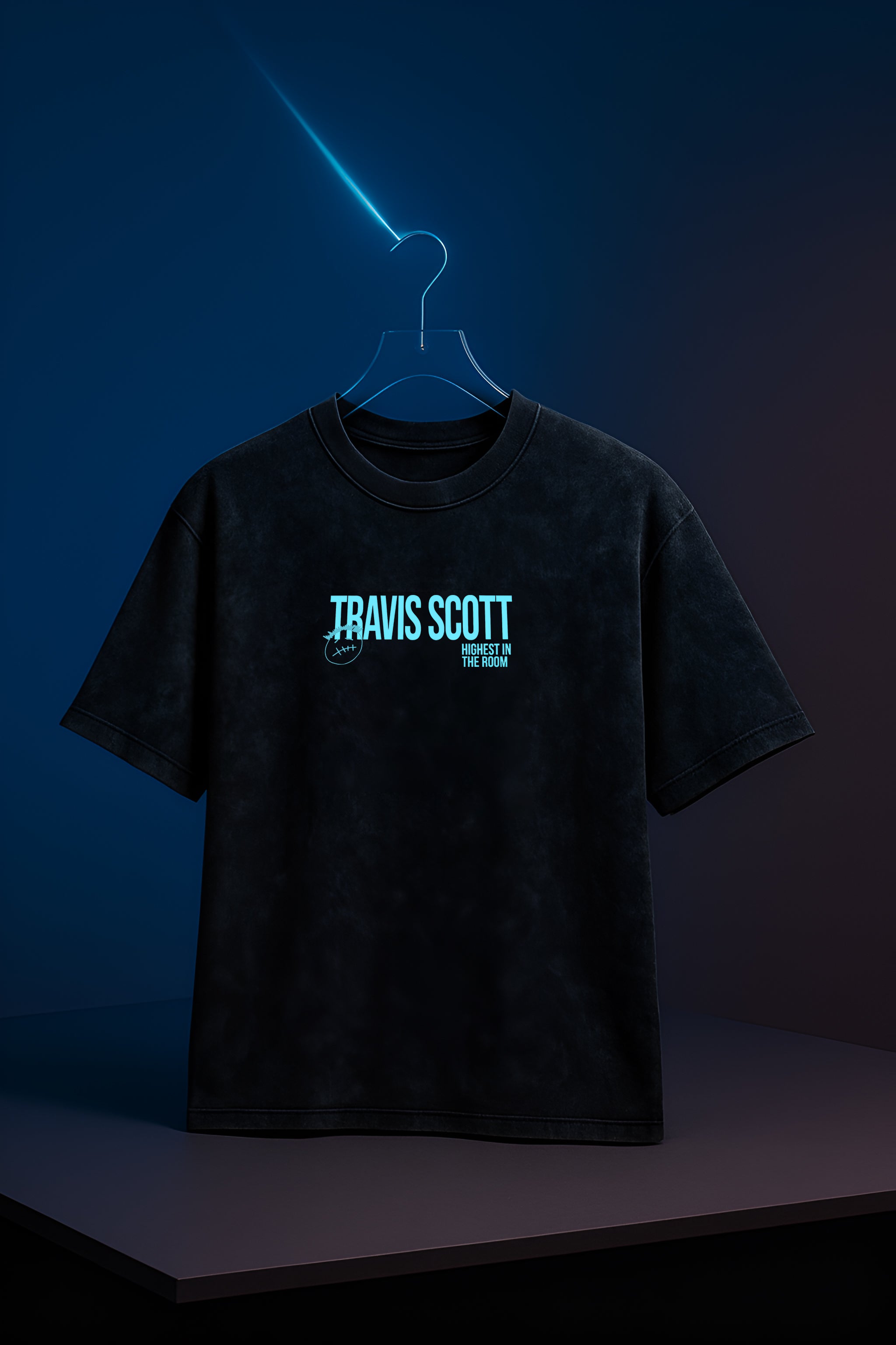 Travis Scott “Highest in the Room” Black Acid Wash Oversized Graphic T-Shirt