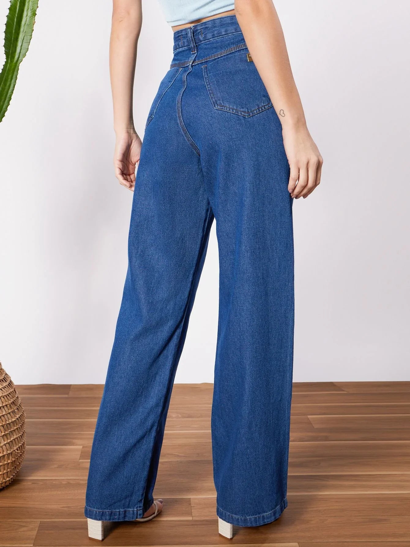 Bellbum Wide Leg Jeans Dark Blue Denim - Bellbum
