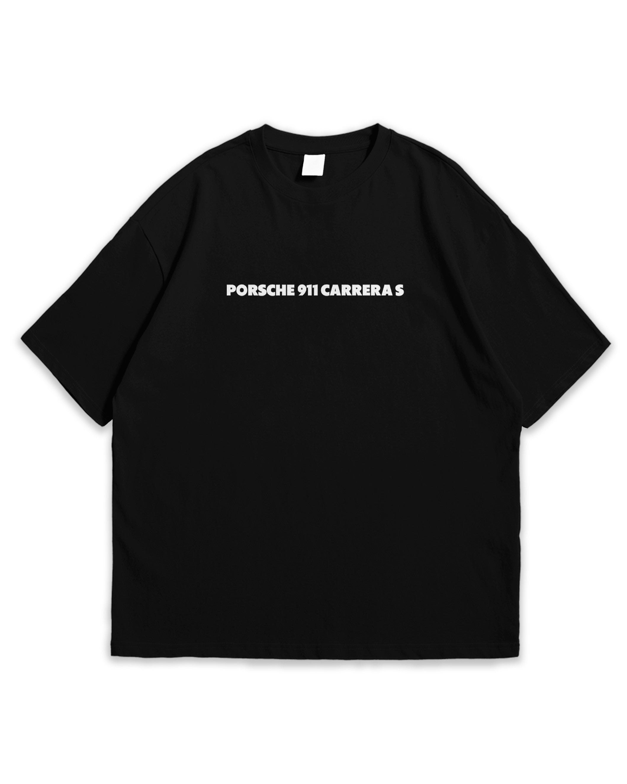 Bellbum 911 Carrera S Oversized T-Shirt – 240GSM French Terry Cotton, Black, Unisex Porsche Streetwear
