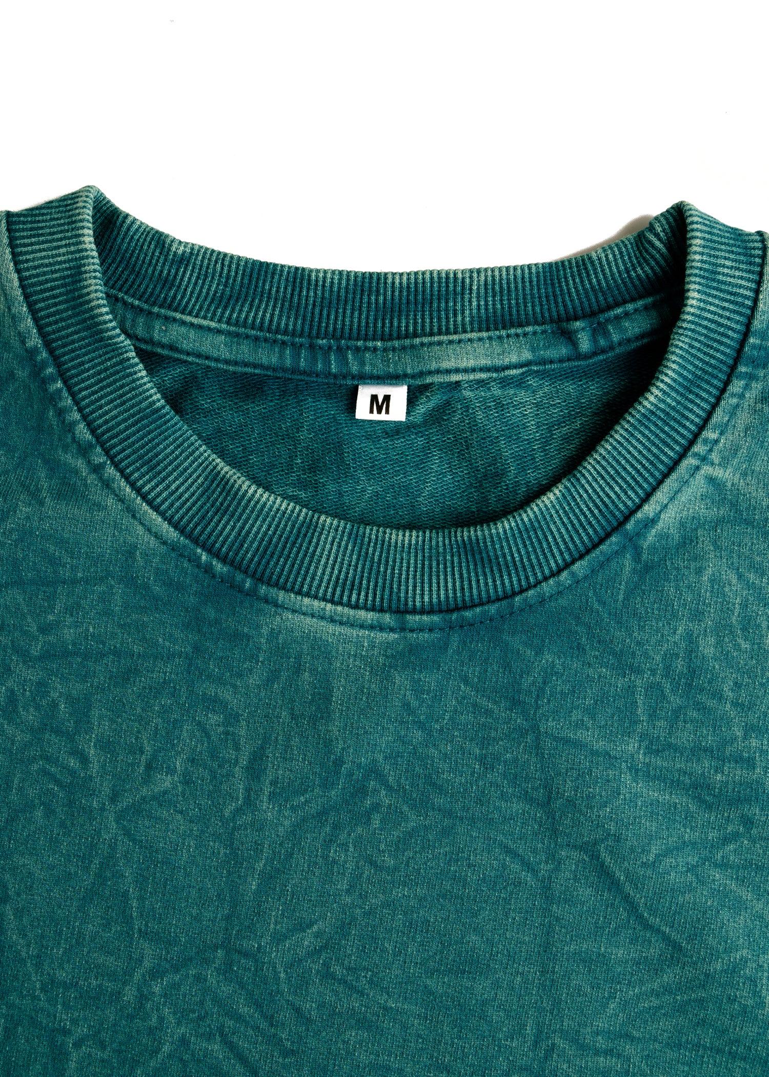 Forest Green Acid Wash Oversized T-Shirt - Bellbum