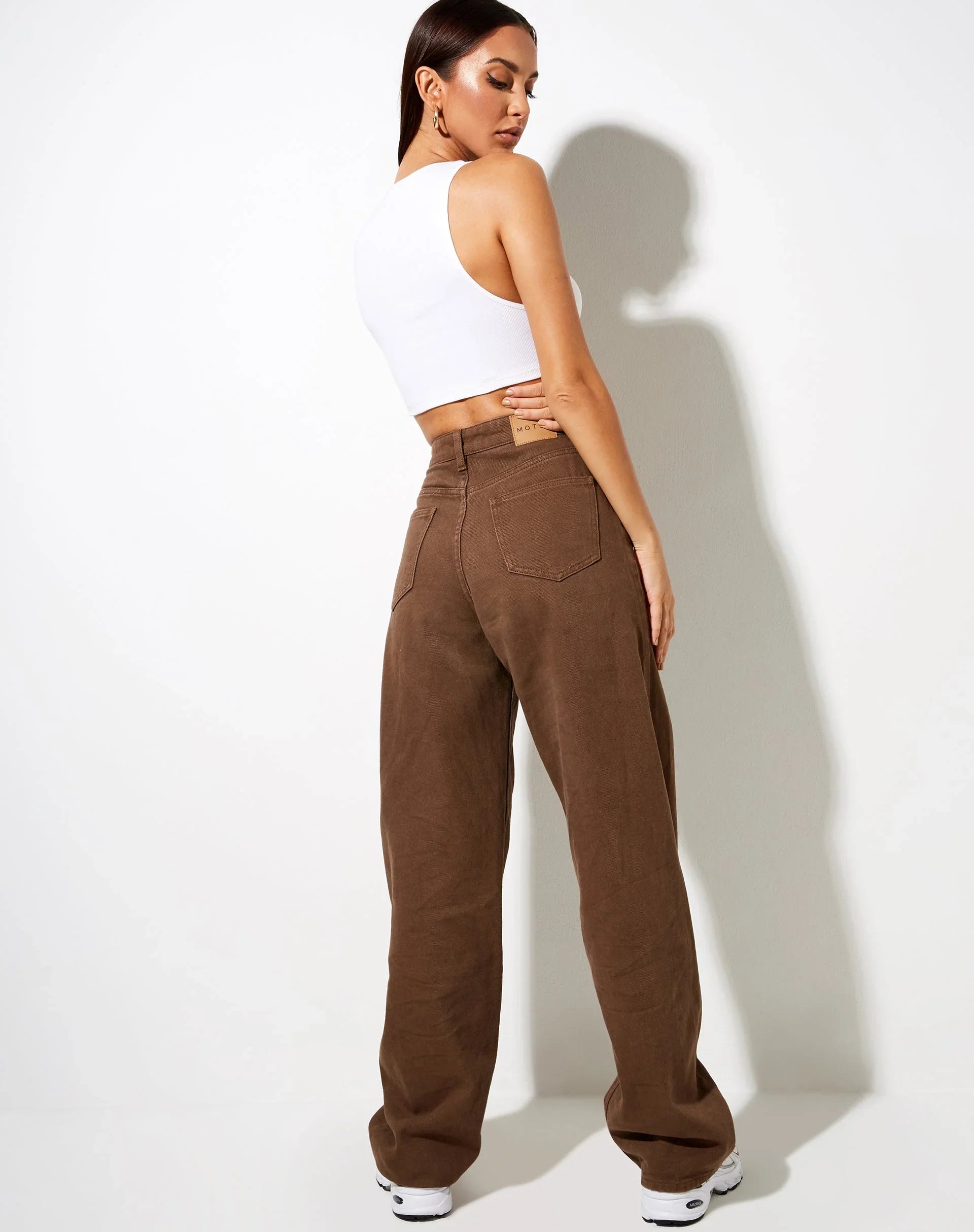 Bellbum Wide Leg Jeans Brown Denim - Bellbum