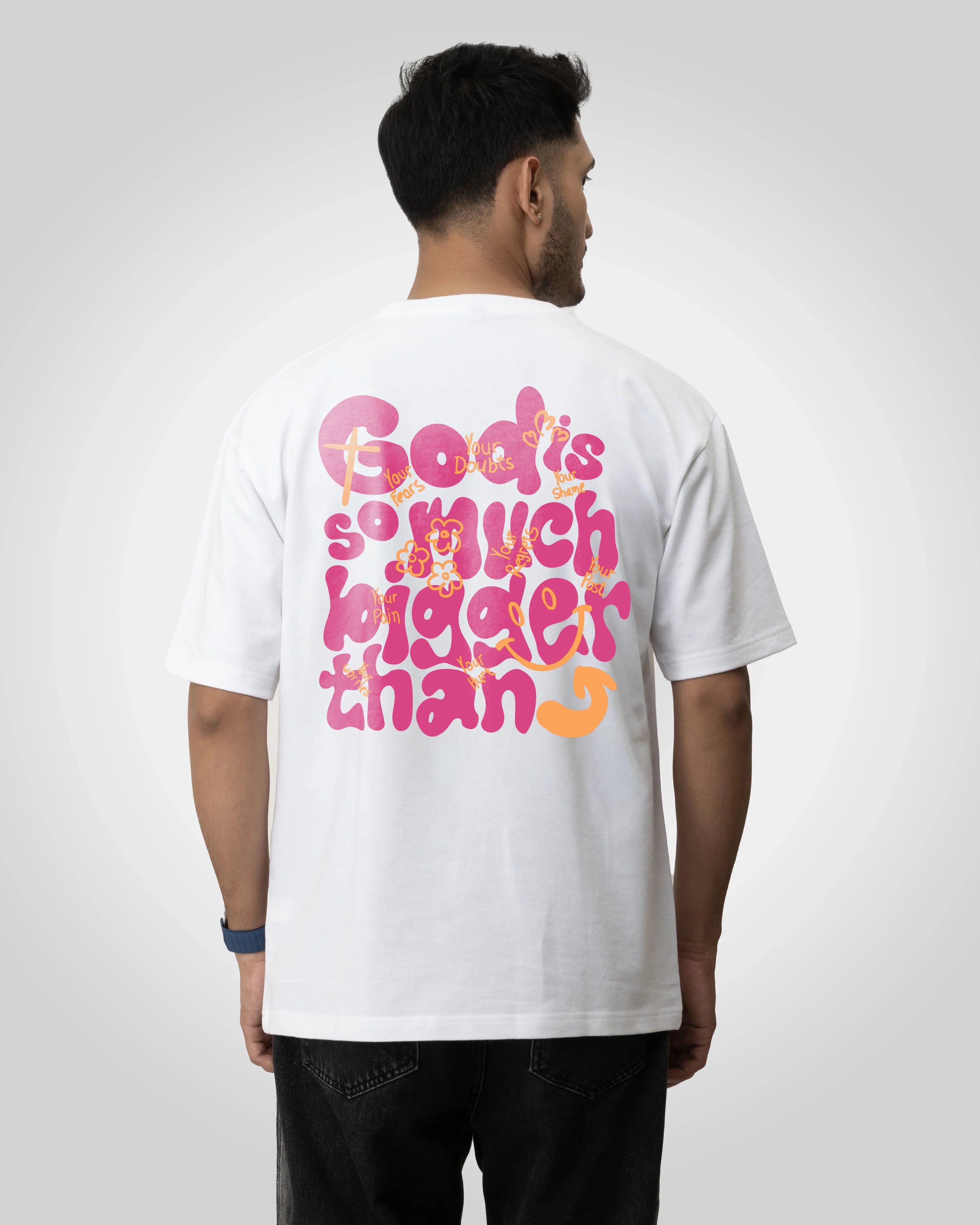 God is so much bigger graphic Unisex oversized T-shirt - Bellbum