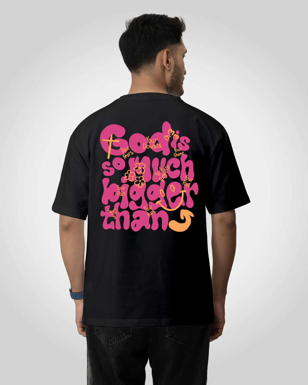 God is so much bigger graphic Unisex oversized T-shirt - Bellbum