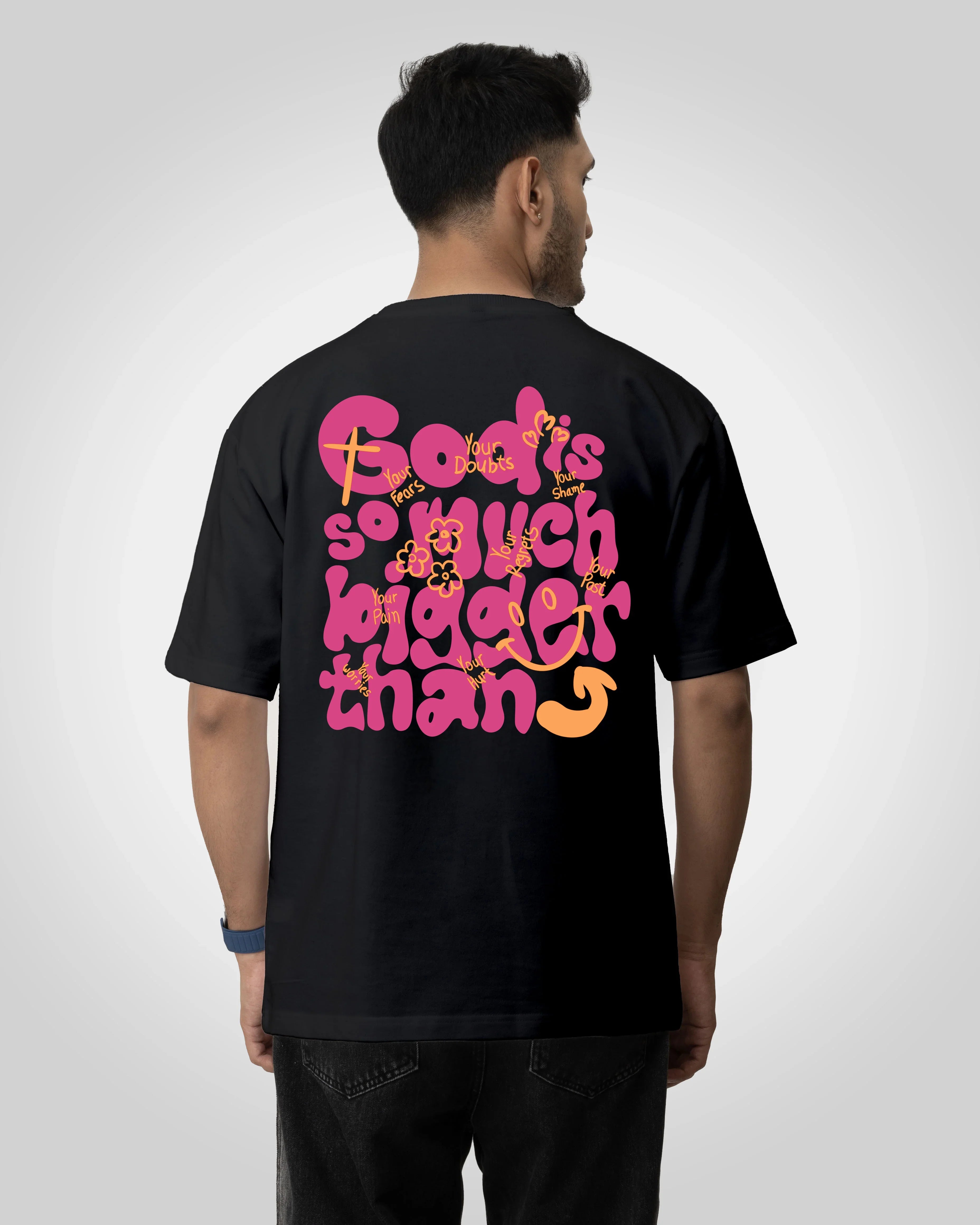 God is so much bigger graphic Unisex oversized T-shirt - Bellbum