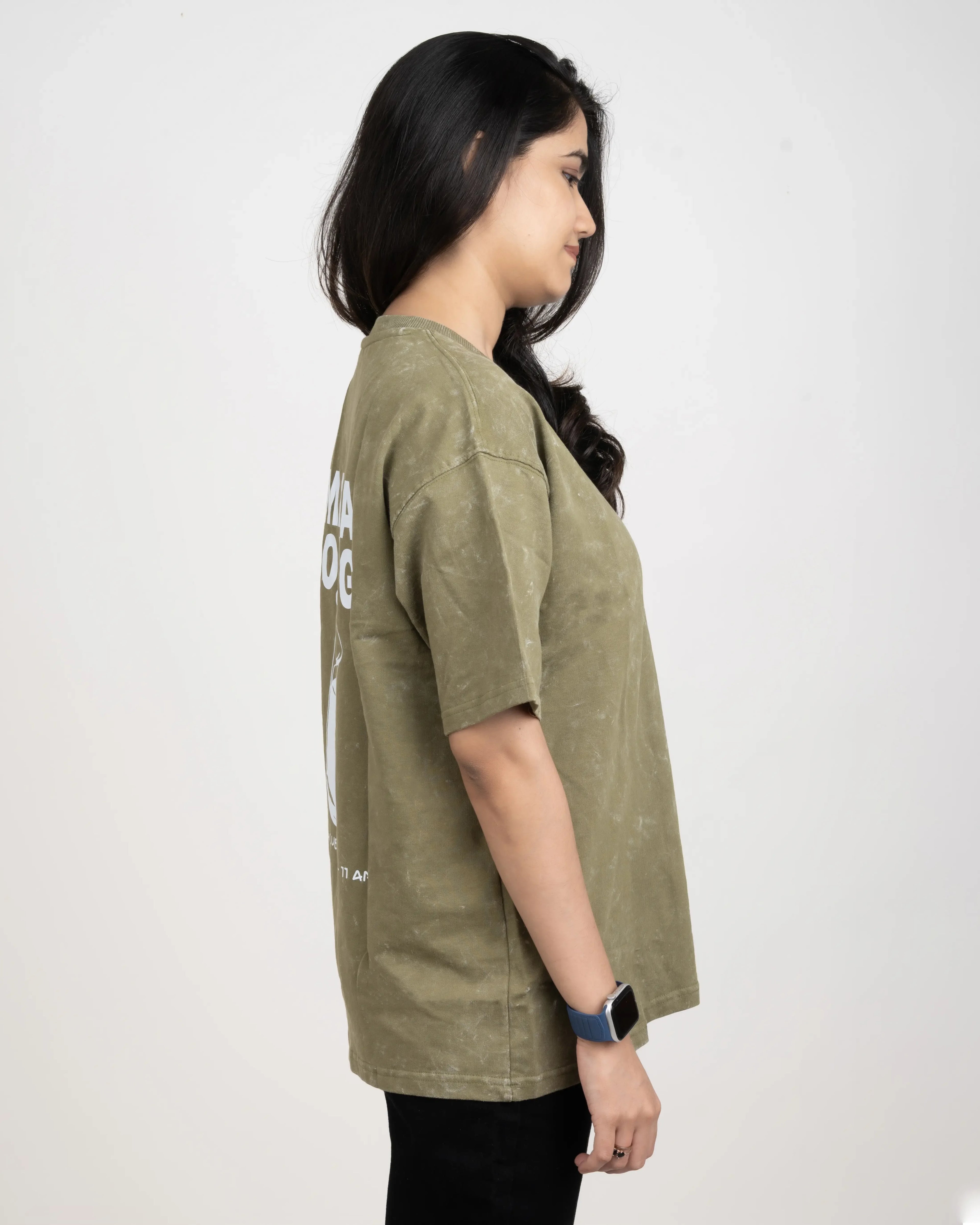 Bellbum Matcha Mornings Sage Green Unisex Oversized T-Shirt – DTF Print | 240 GSM Cotton