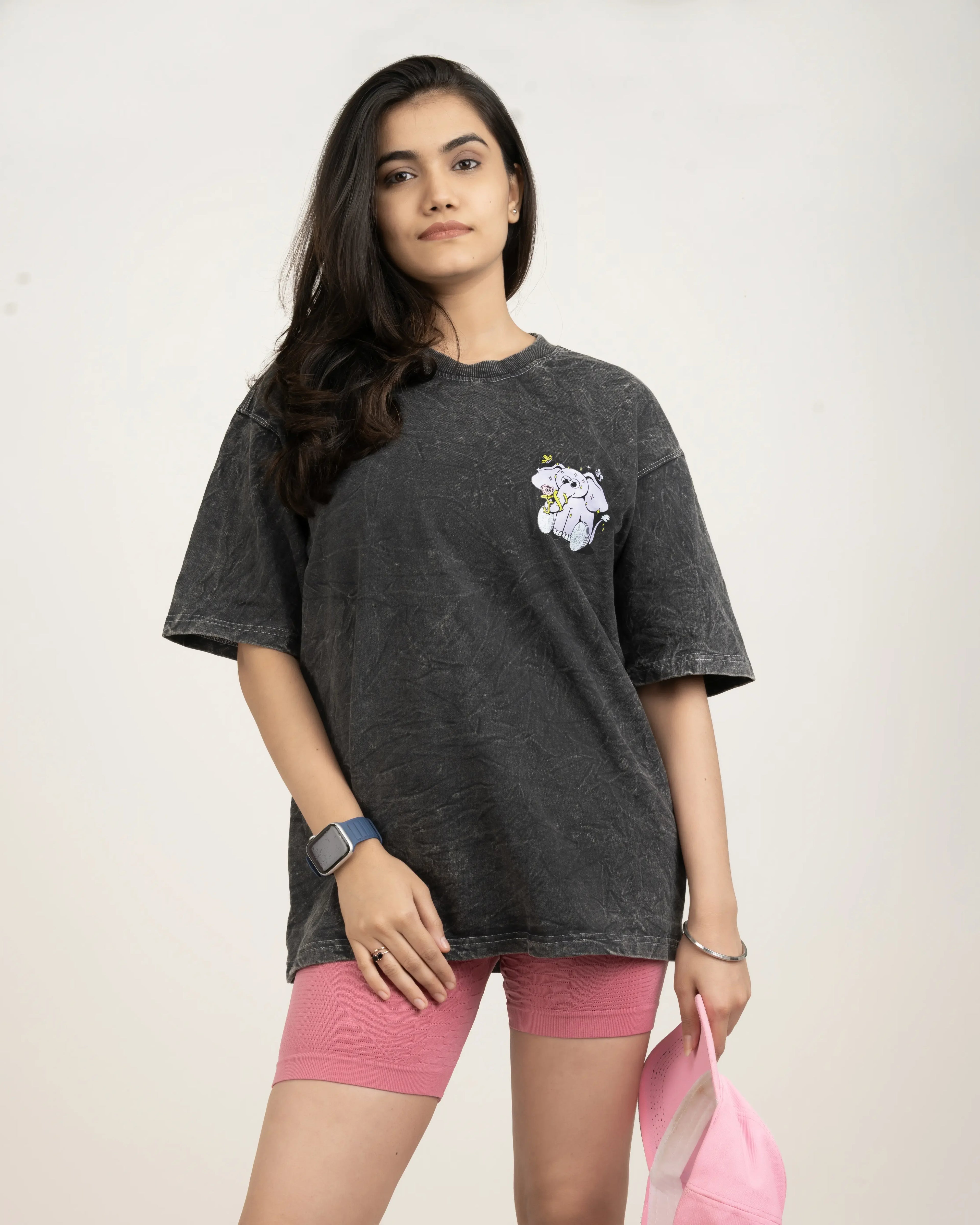 Something beautiful Acid Wash Oversized T-Shirt