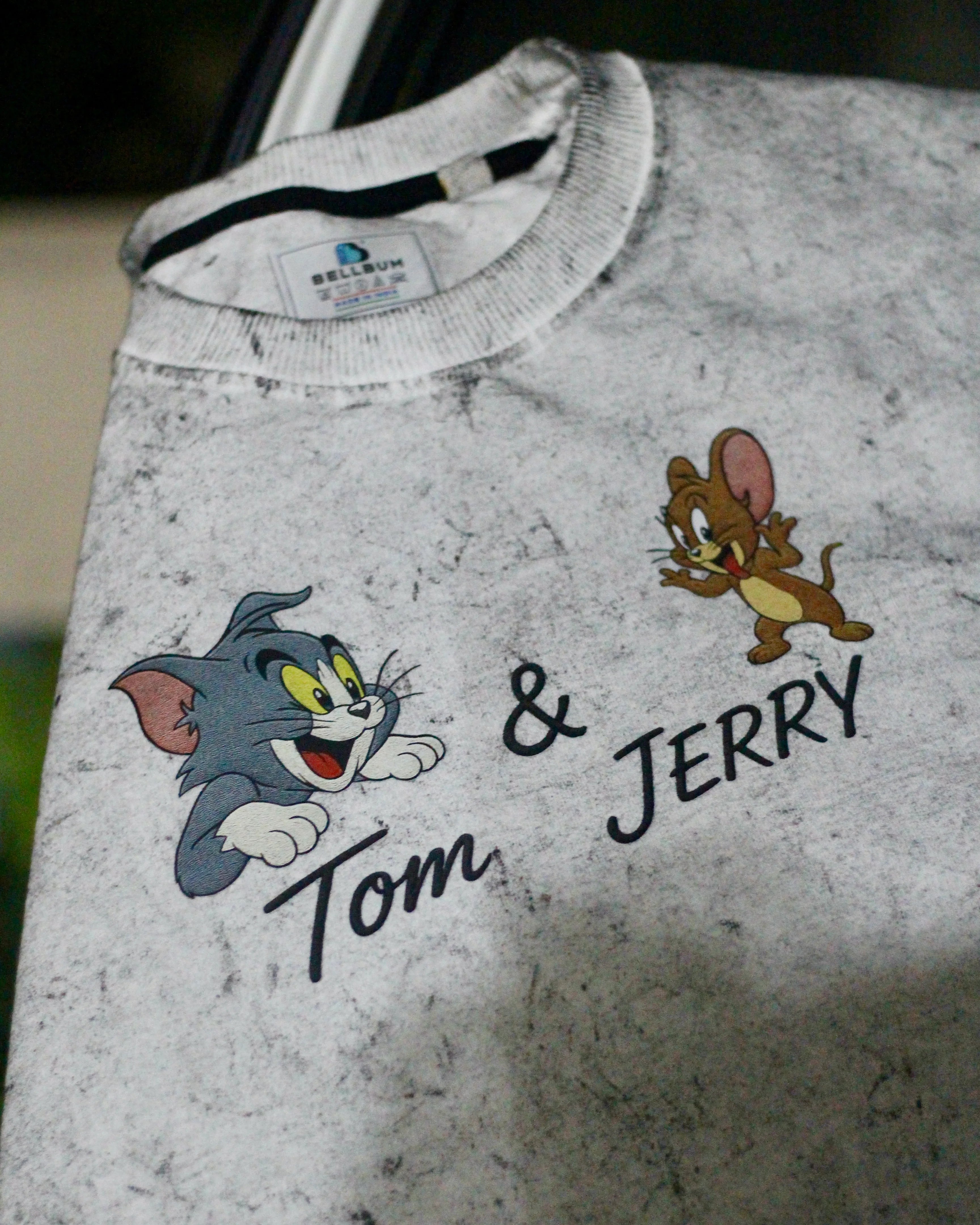 Bellbum Tom & Jerry Acid Wash Unisex Oversized T-Shirt