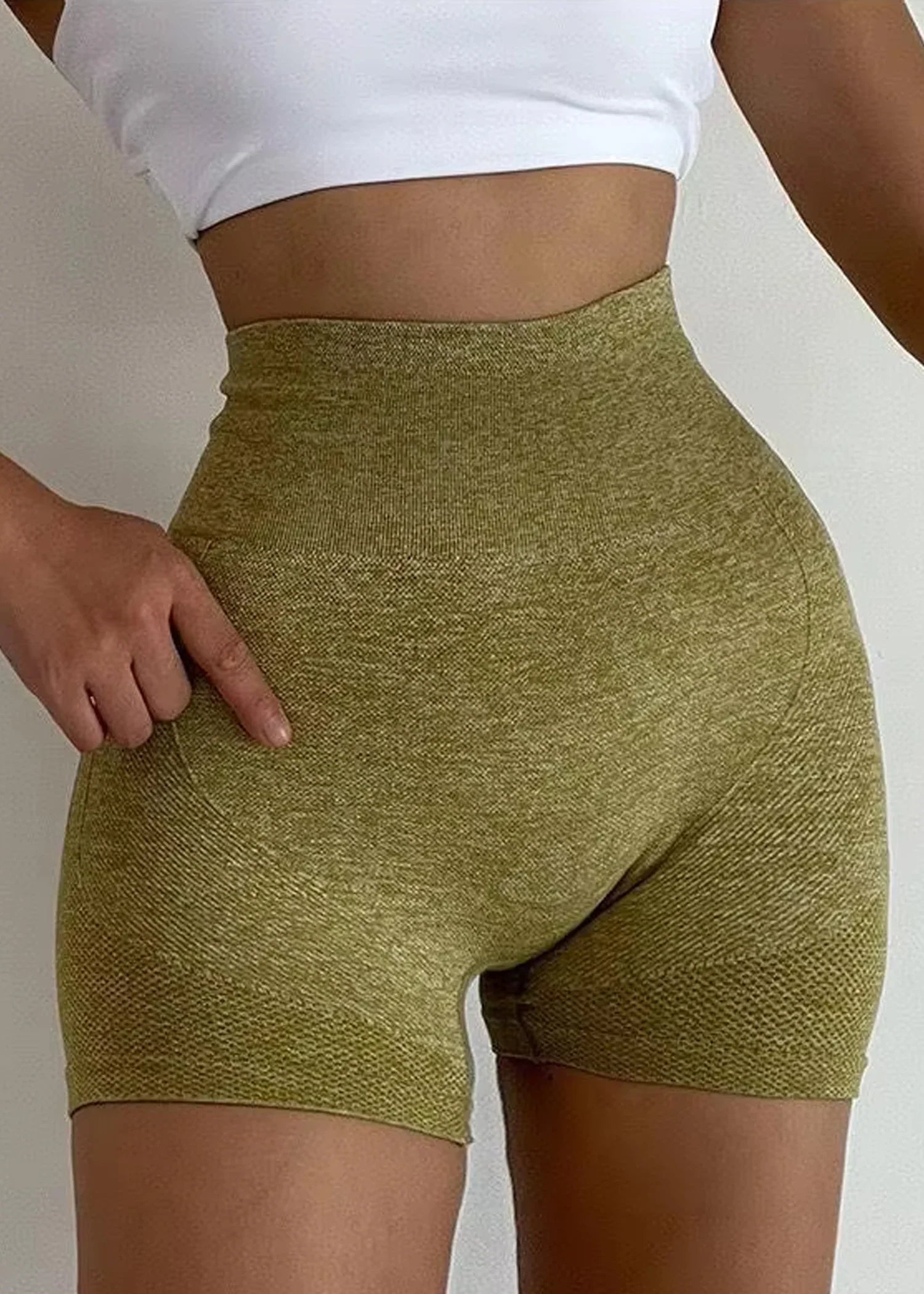 Bellbum Yoga Shorts Mustard Spandex - Bellbum
