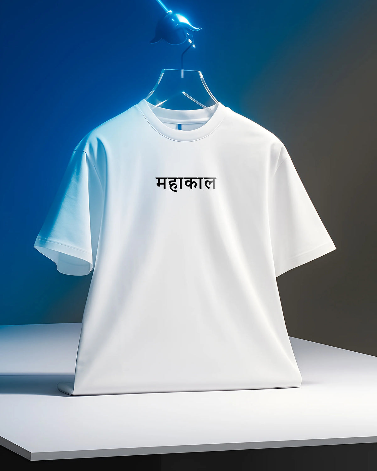 Bellbum Mahakal Oversized T-Shirt – 240GSM French Terry Cotton, White, Unisex Graphic Streetwear