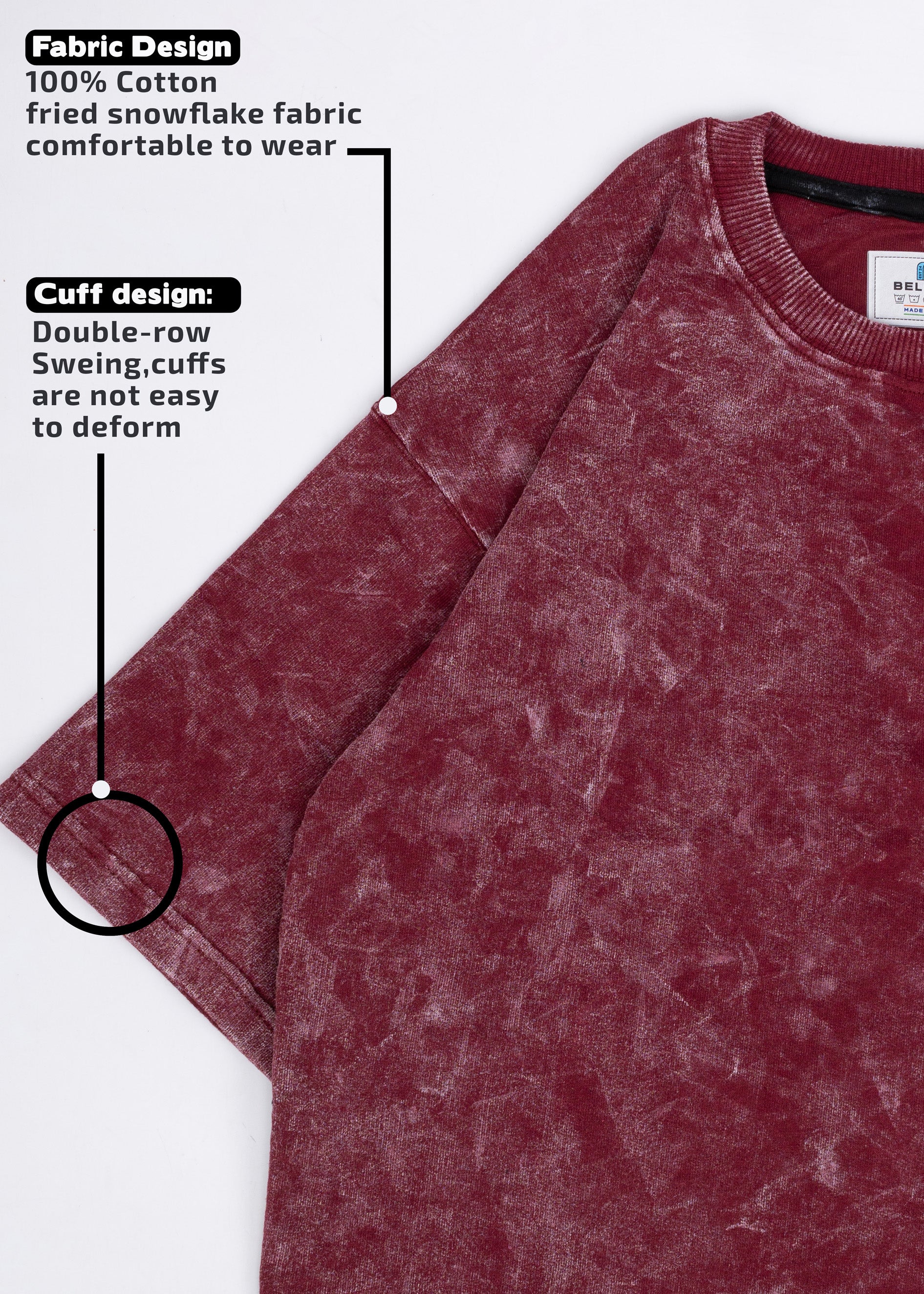 Bellbum Unisex Oversized T-Shirt Maroon Cotton – With You Everything Is Okay