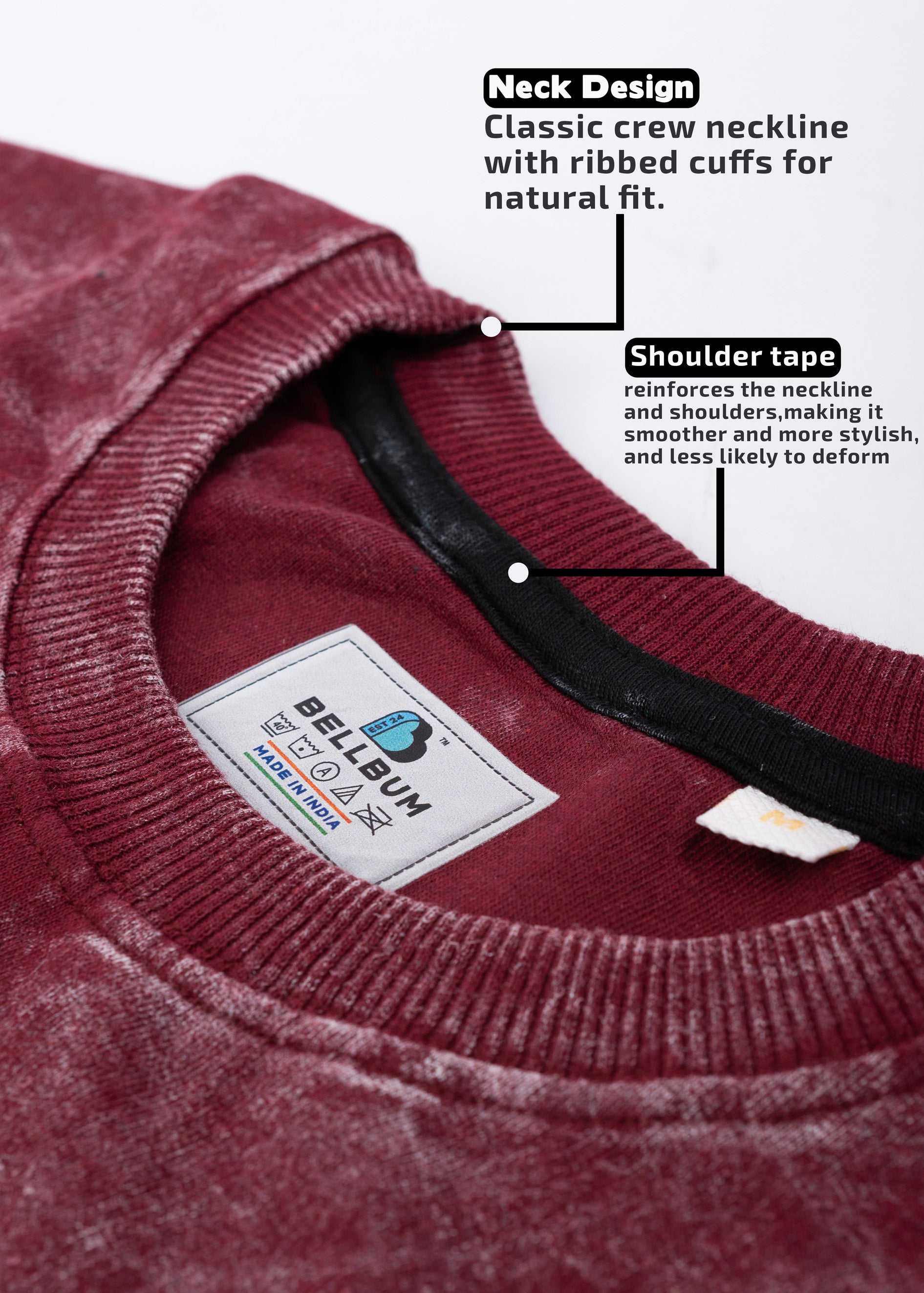 Bellbum Unisex Oversized T-Shirt Maroon Cotton – With You Everything Is Okay