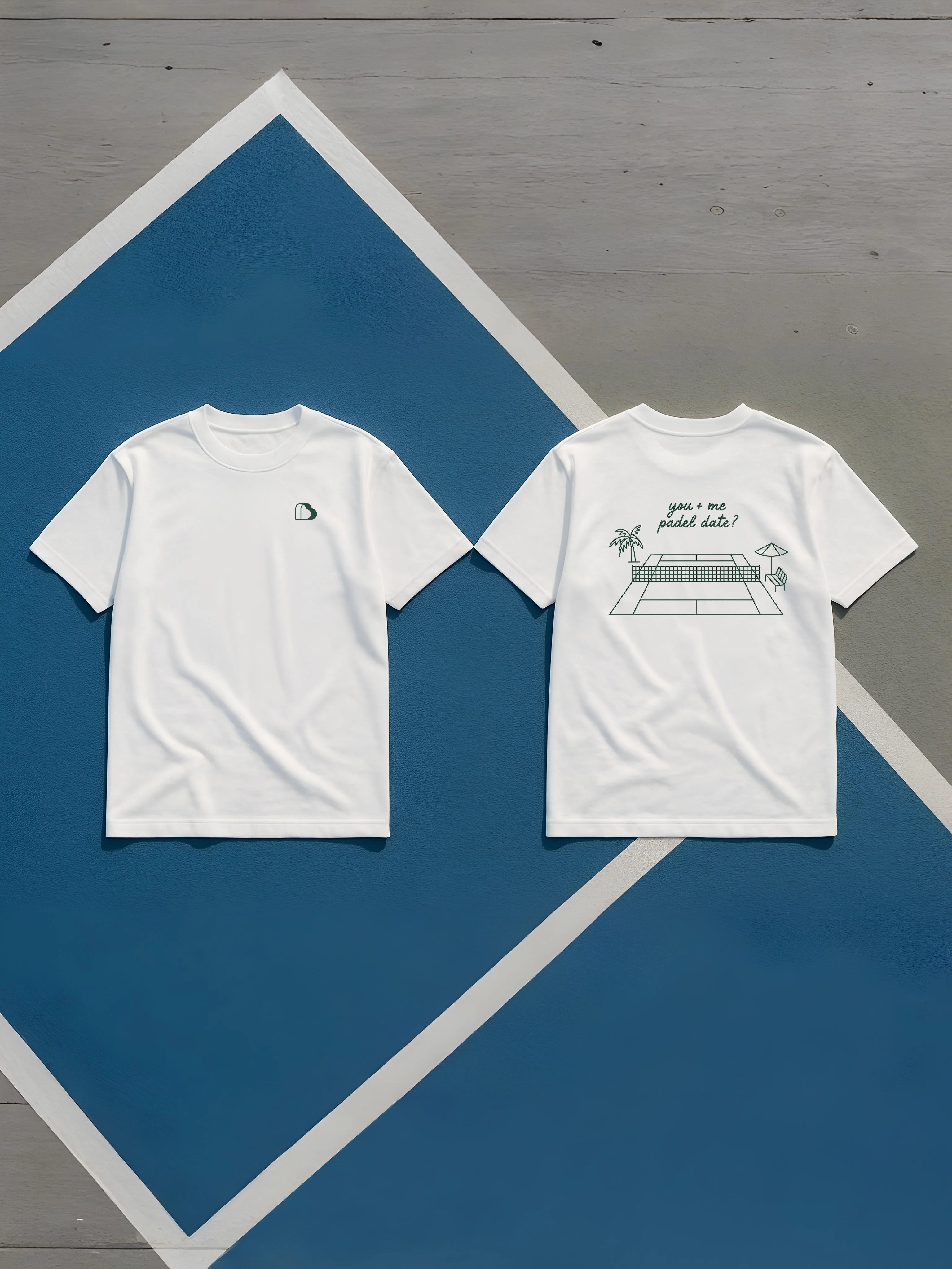 Bellbum Oversized Unisex T-Shirt Black Cotton – “You + Me Padel Date?” Pickleball Graphic Print