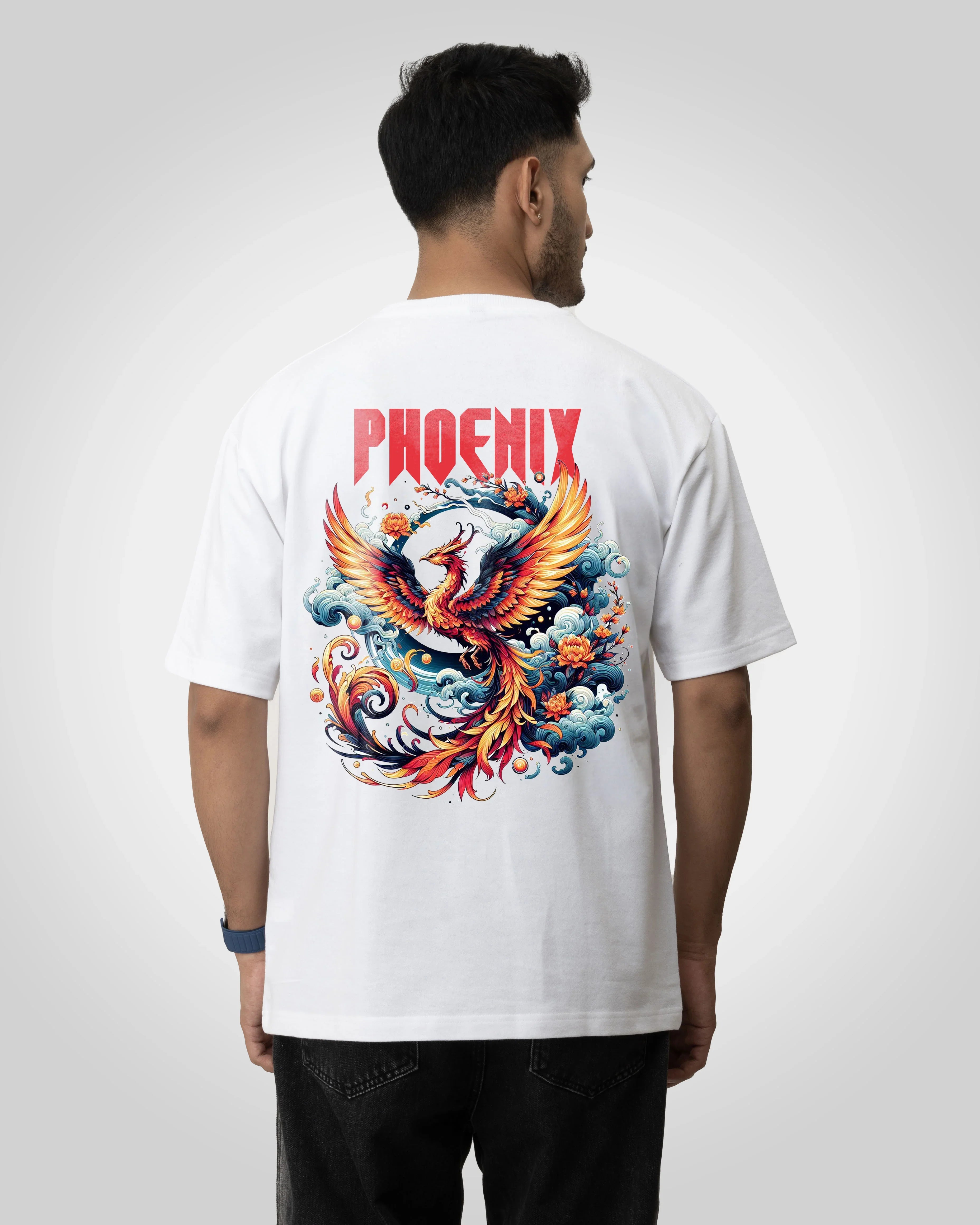 Phoenix Fire Red Unisex t-shirt oversized t-shirt - Bellbum