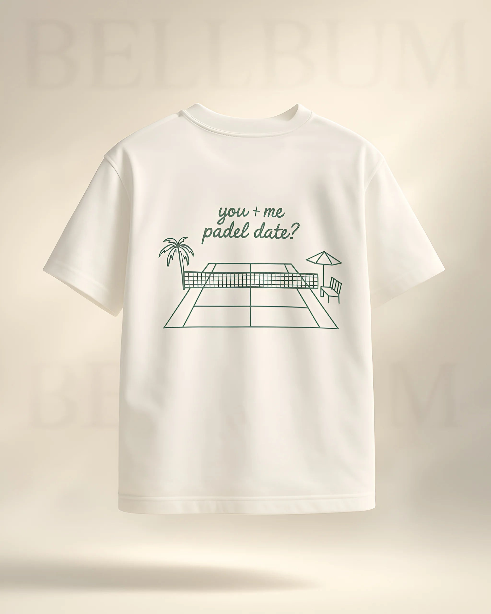 Bellbum Oversized Unisex T-Shirt Black Cotton – “You + Me Padel Date?” Pickleball Graphic Print
