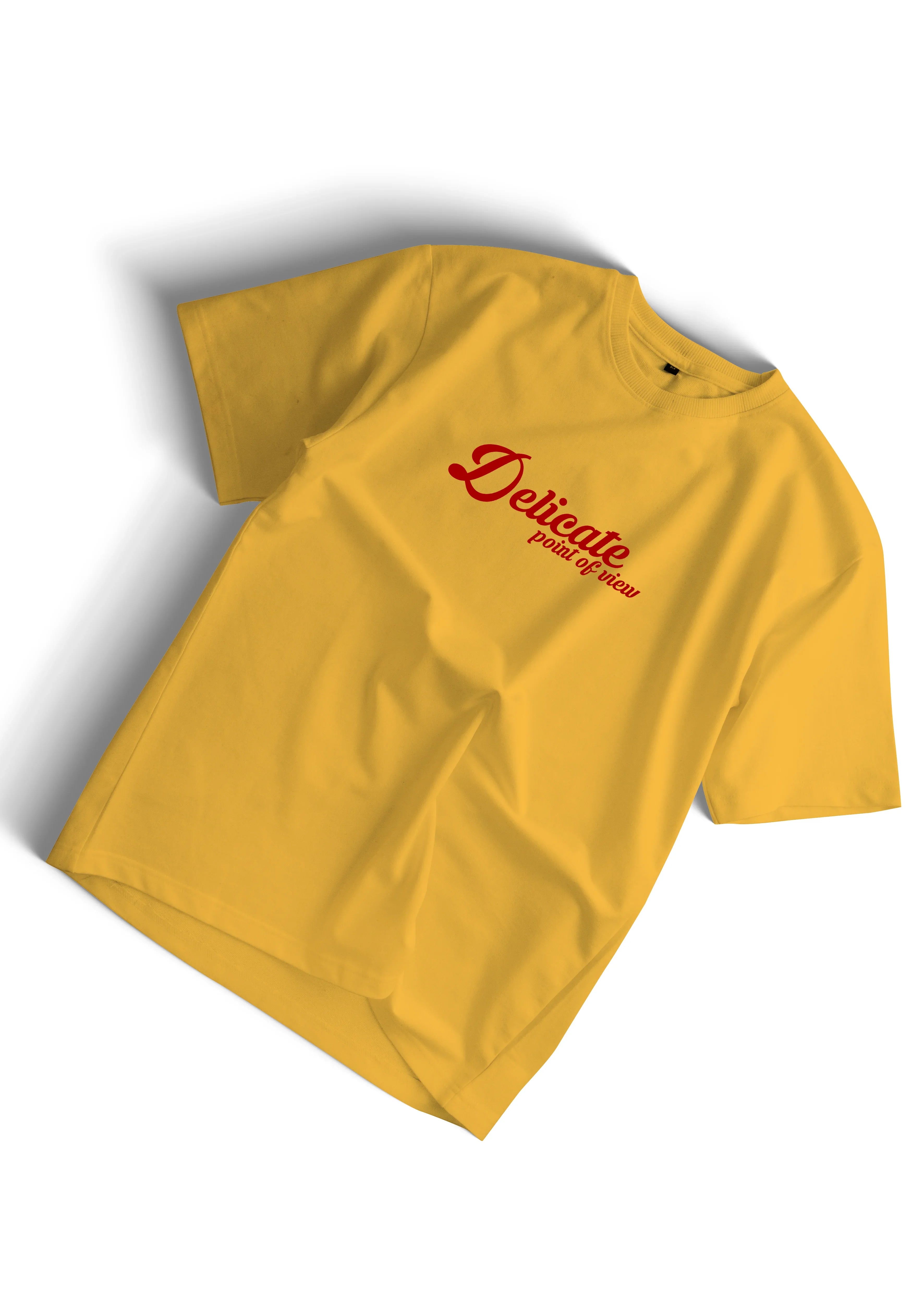Delicate Point of View Unisex Statement Oversize T-Shirt – Minimalist Red Text Design - Bellbum