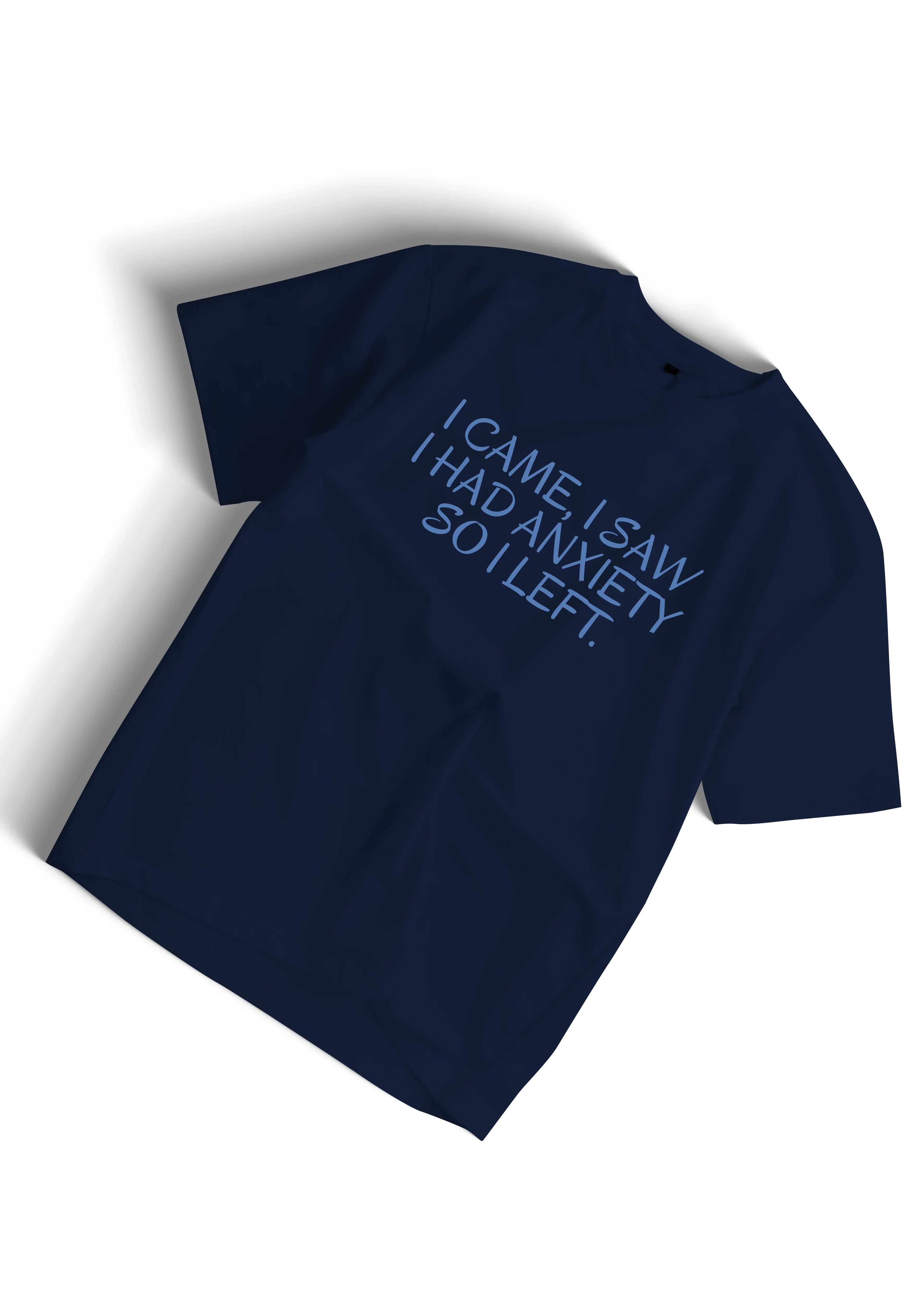 Witty Anxiety-Inspired Statement Tee – White Oversized Unisex T-Shirt - Bellbum