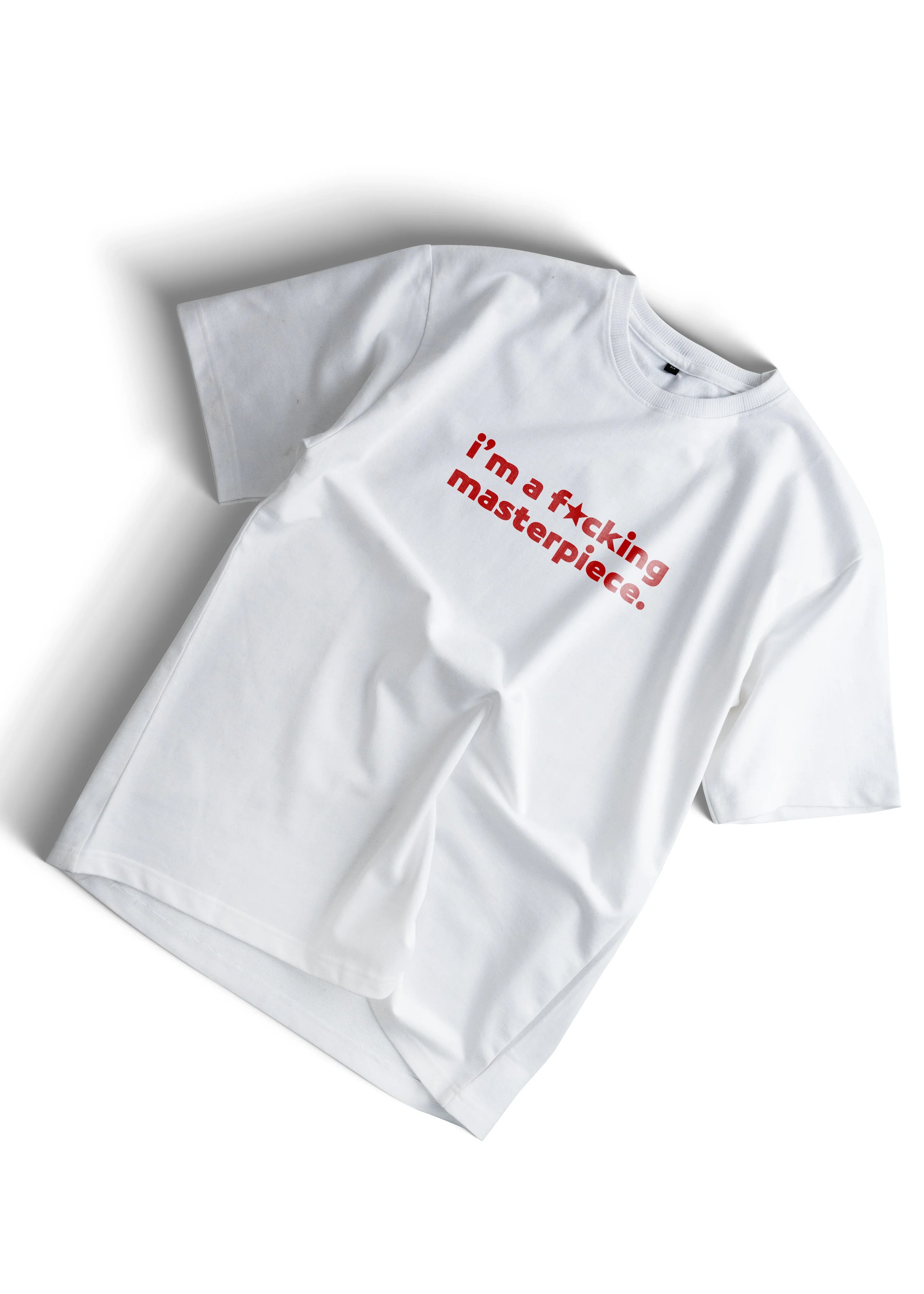Bold Masterpiece Statement Tee – Oversized Unisex T-Shirt in White - Bellbum