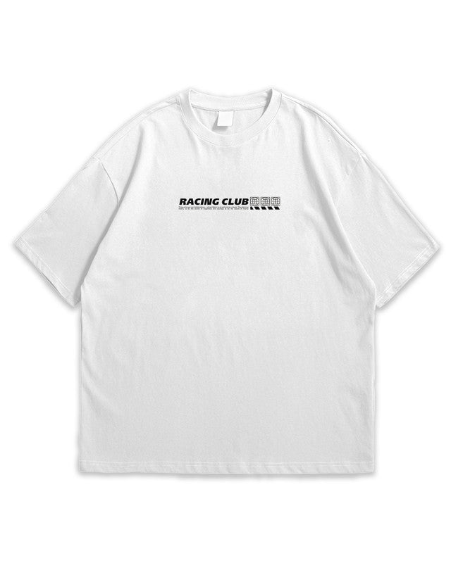 Bellbum Racing Club Formula 1 Lando Norris Oversized T-Shirt – 240GSM French Terry Cotton, White, Unisex Motorsport Streetwear