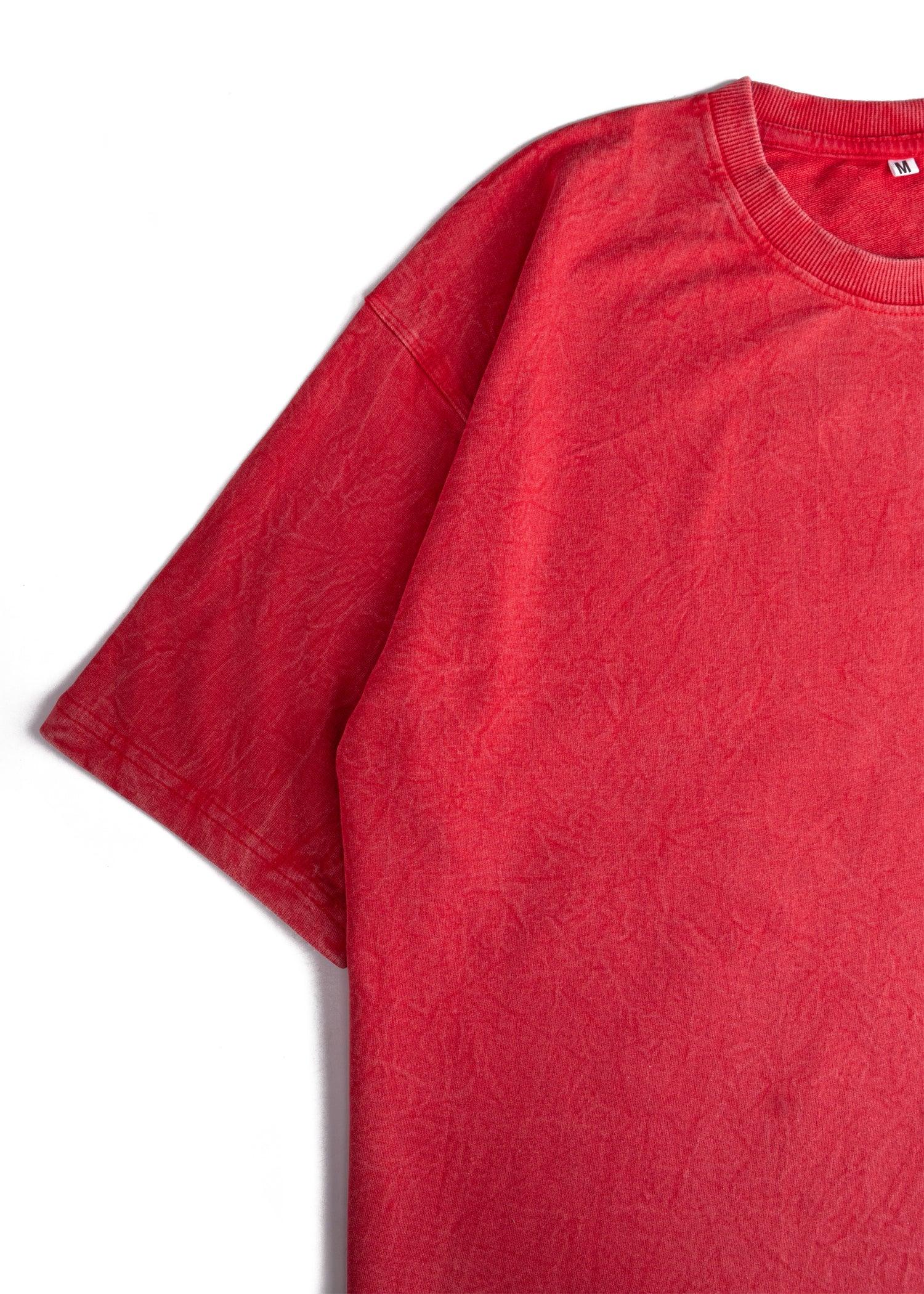 Rust Red Acid Wash Oversized T-Shirt - Bellbum